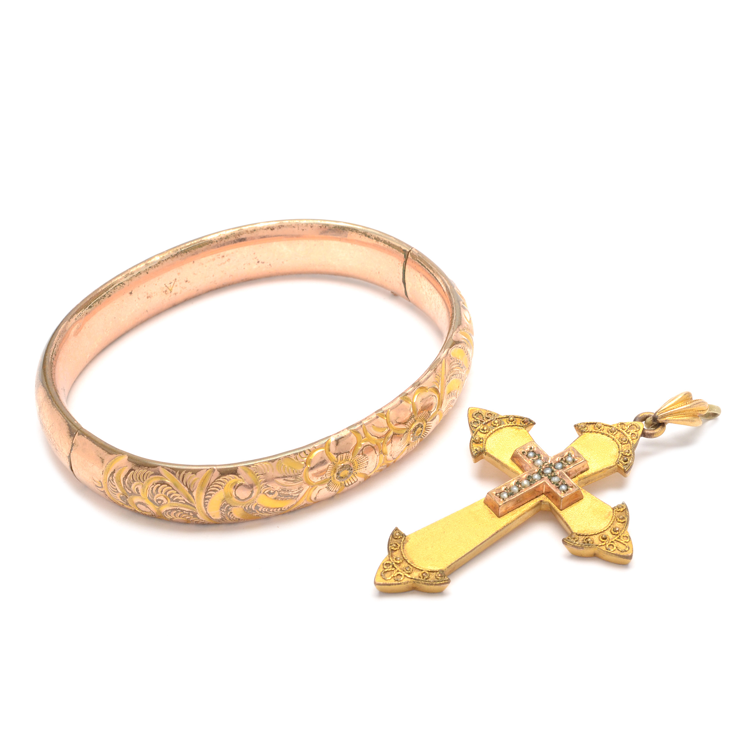victorian gold filled bangle bracelet