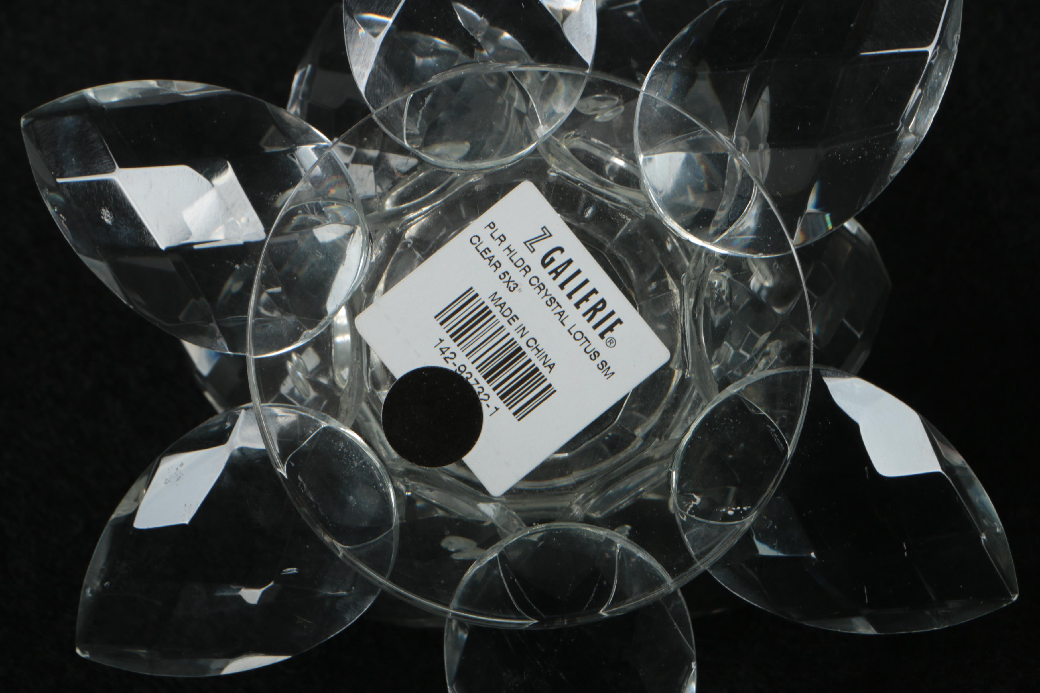 Pair of Z Gallerie Crystal Votive Candle Holders EBTH