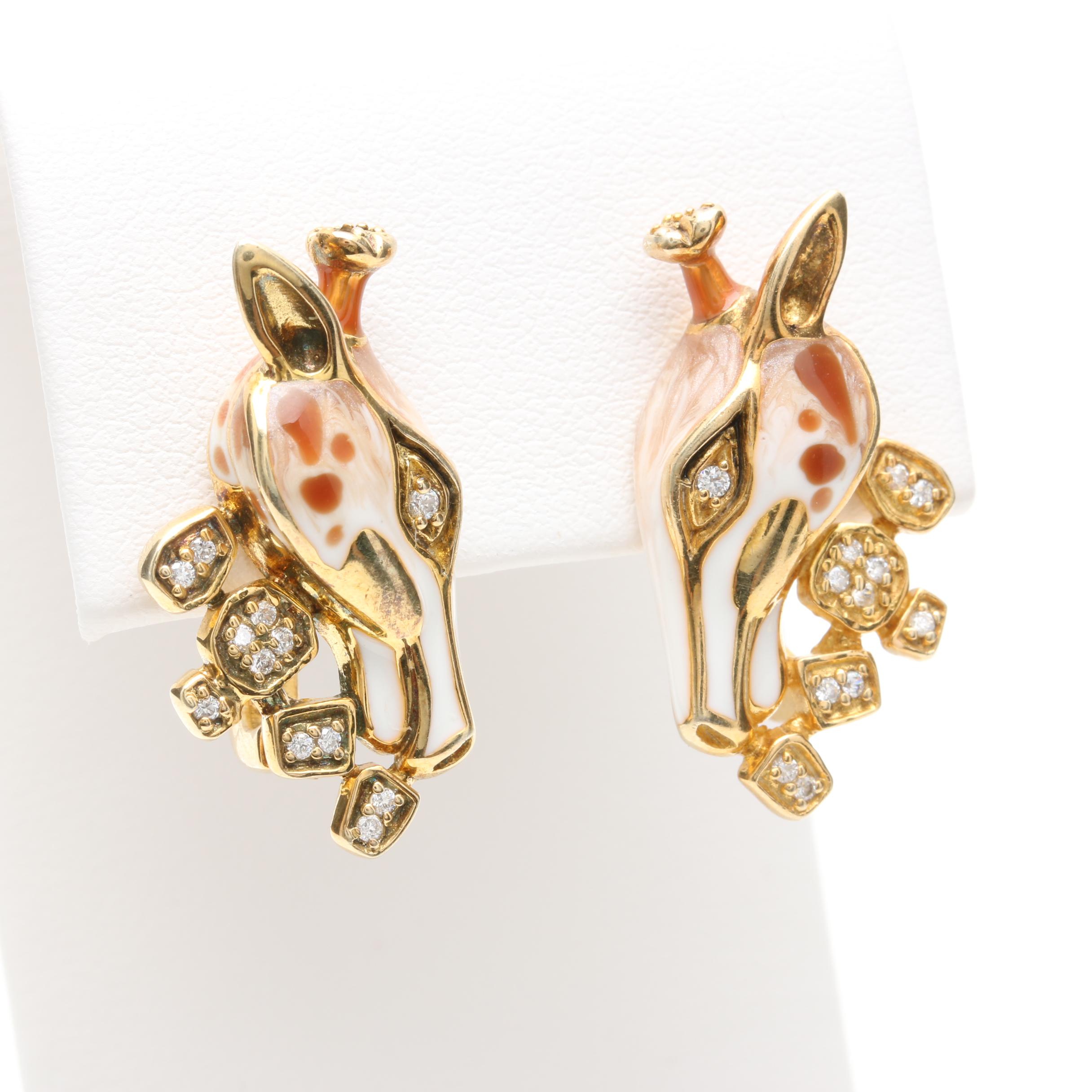 sterling silver giraffe earrings