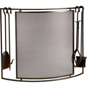 Restoration Hardware Fireplace Screen and Tools EBTH