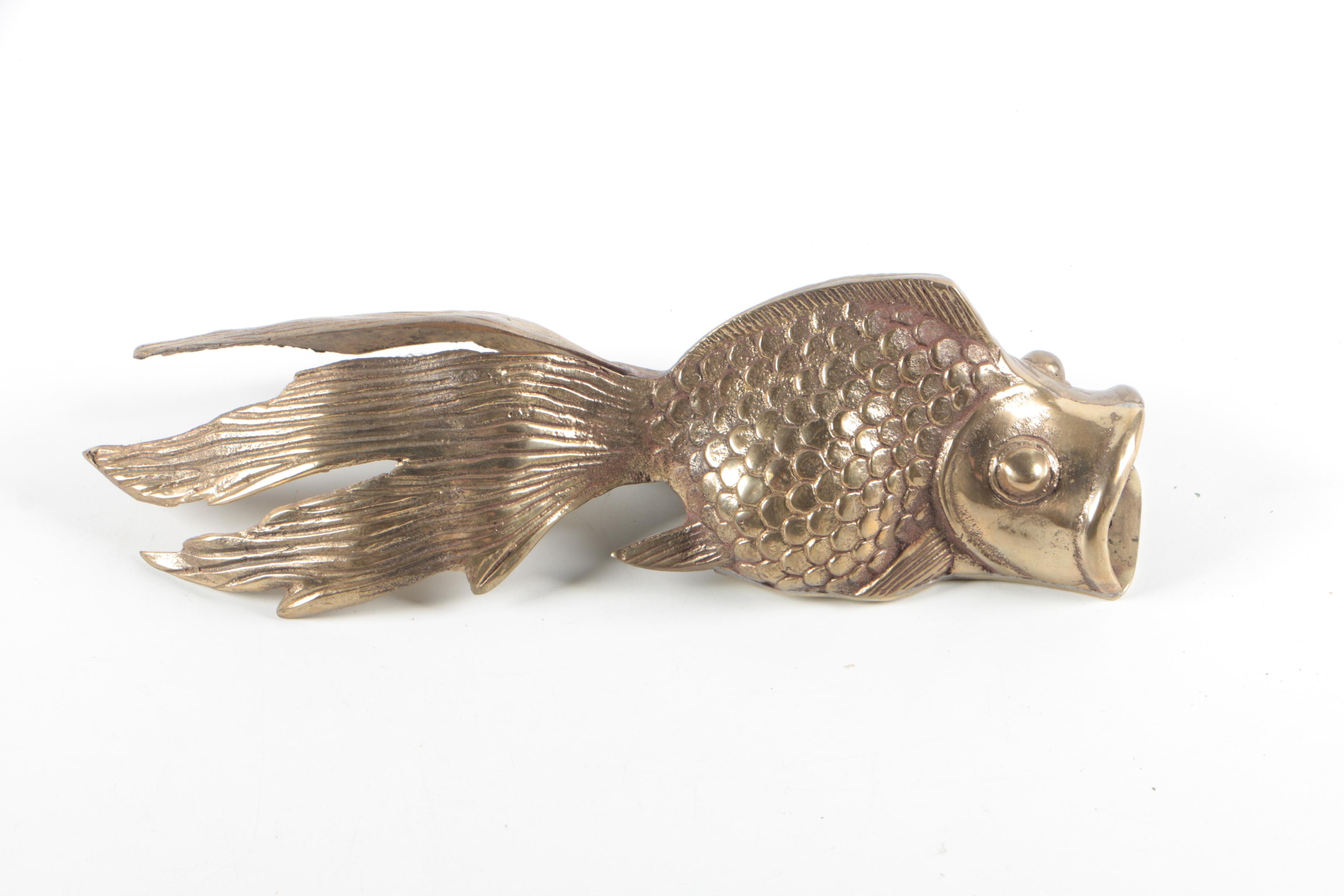 Vintage Brass Koi Fish Wall Hanging EBTH