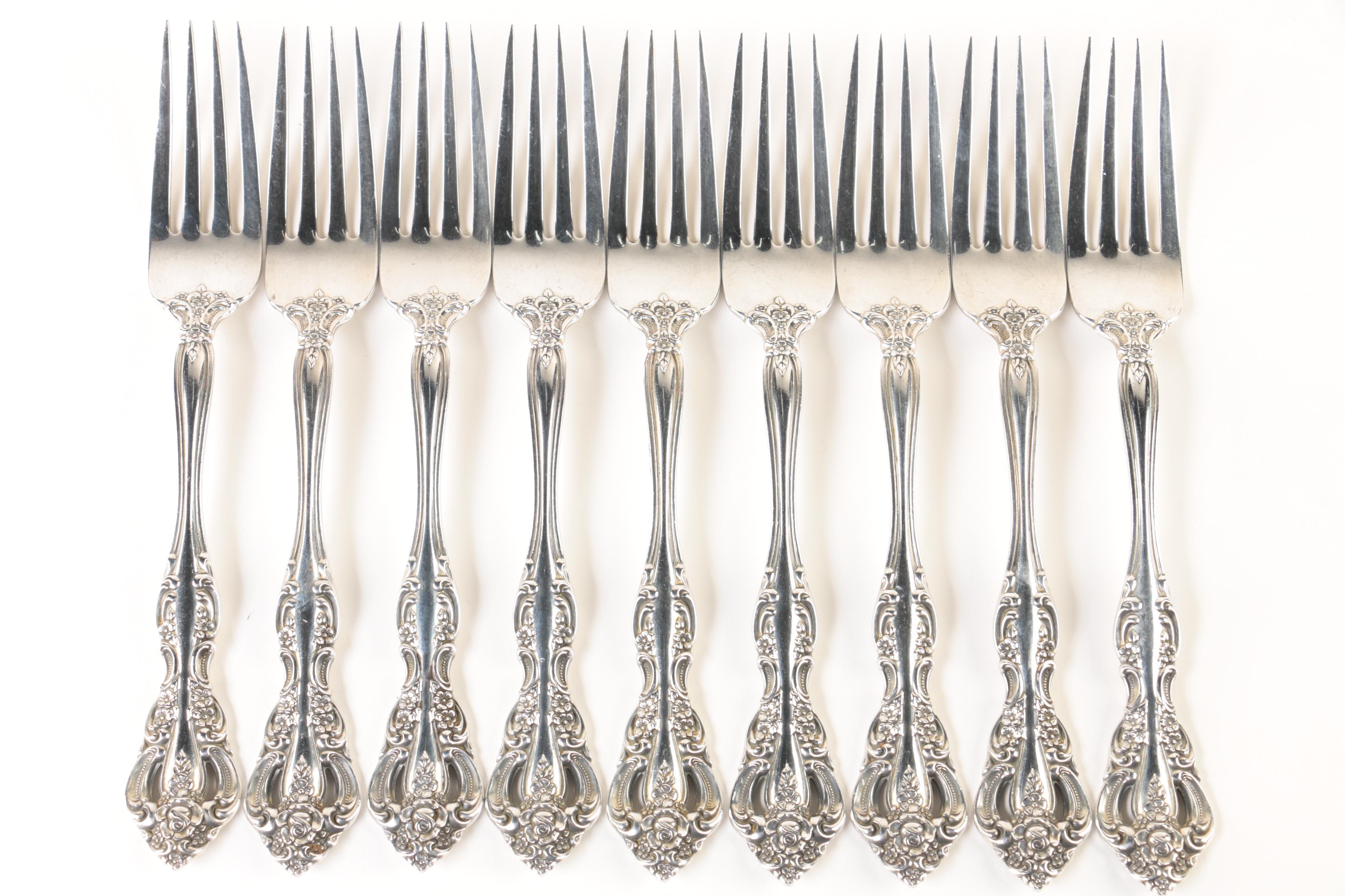 oneida-michelangelo-sterling-silver-flatware-with-chest-ebth