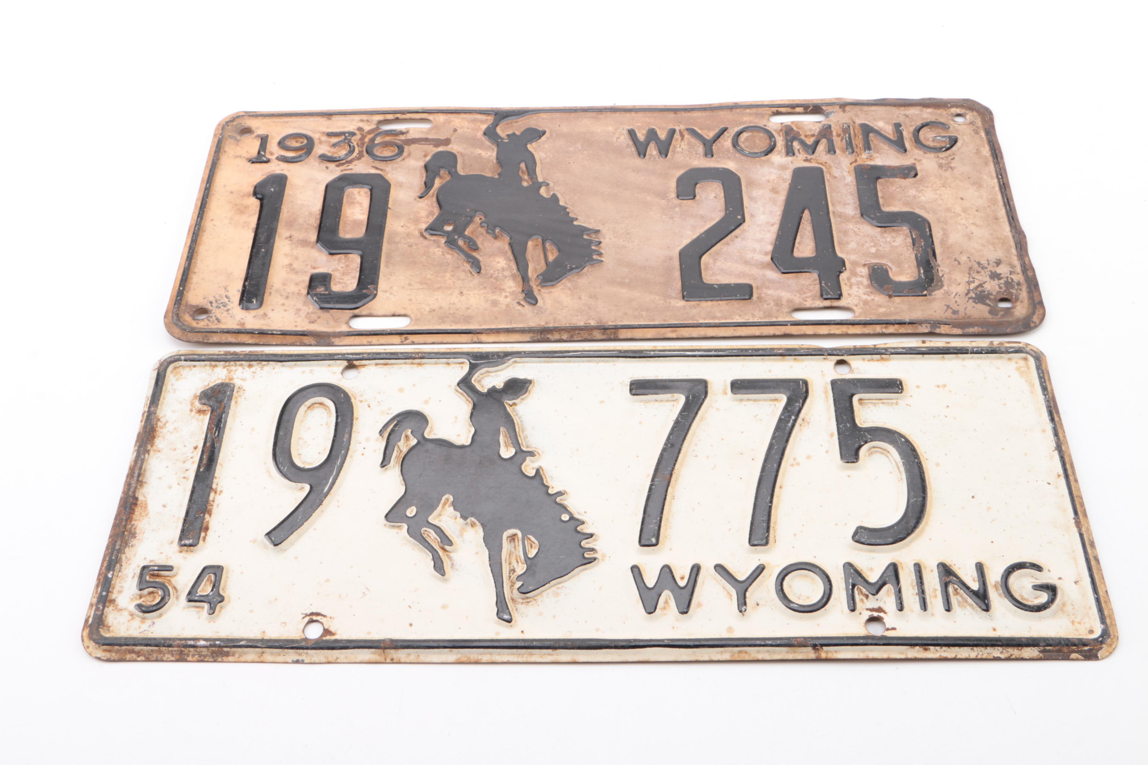 Vintage Wyoming Vehicle License Plates EBTH