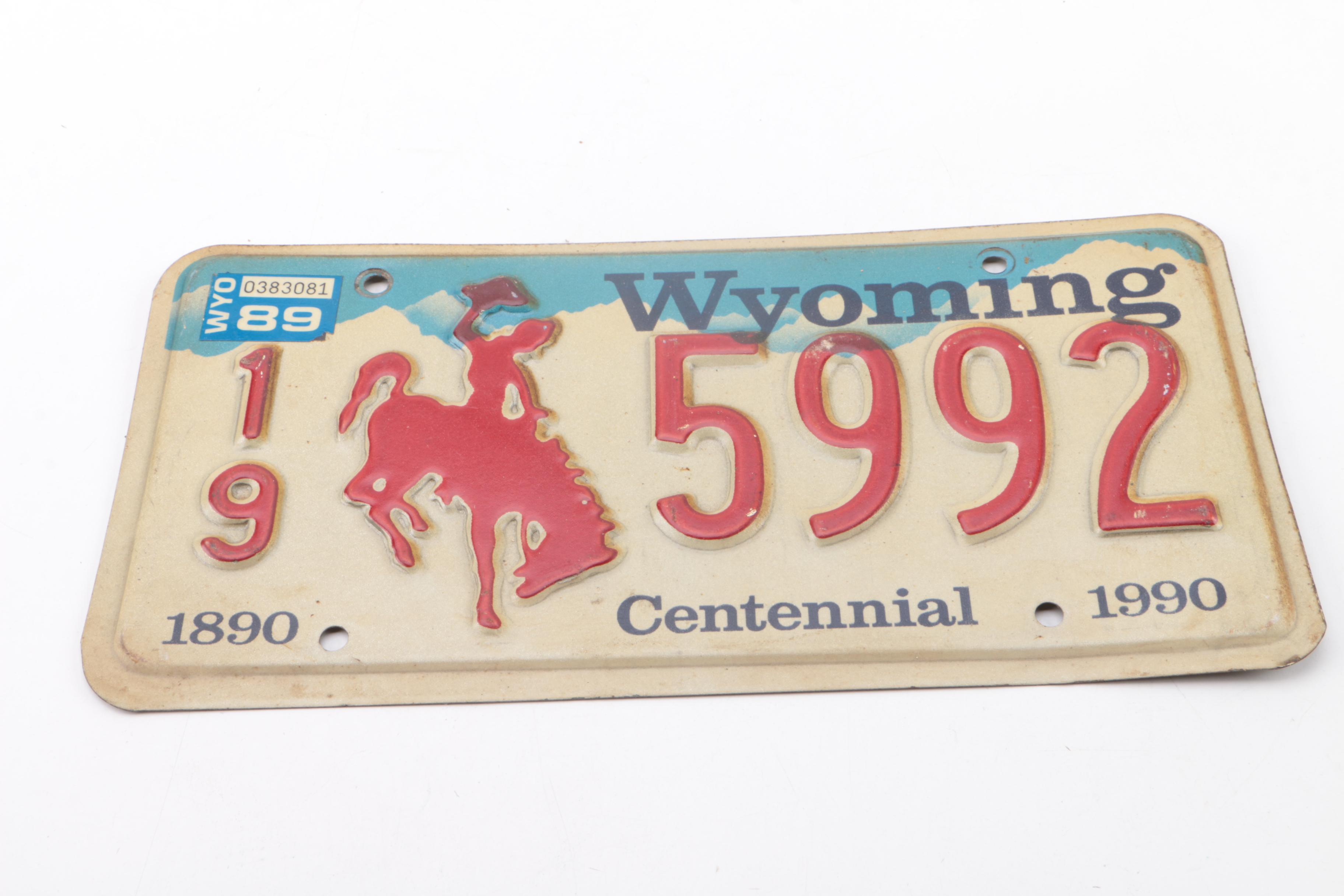 Vintage Wyoming Vehicle License Plates EBTH