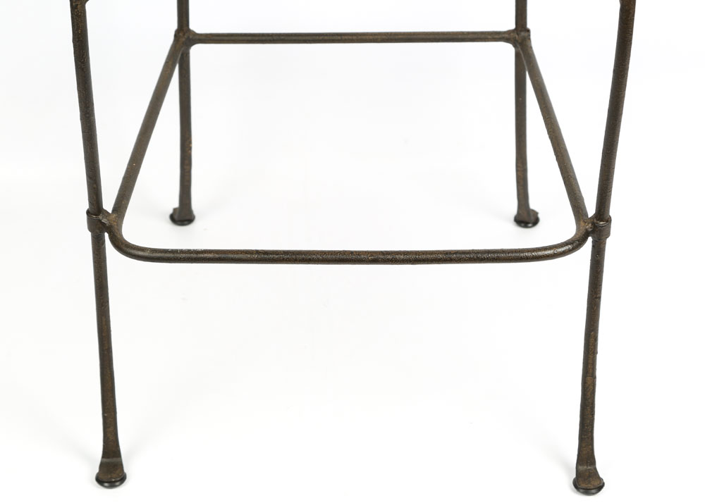 Wrought Iron and Leather Bar Stools by Pier 1 Imports EBTH