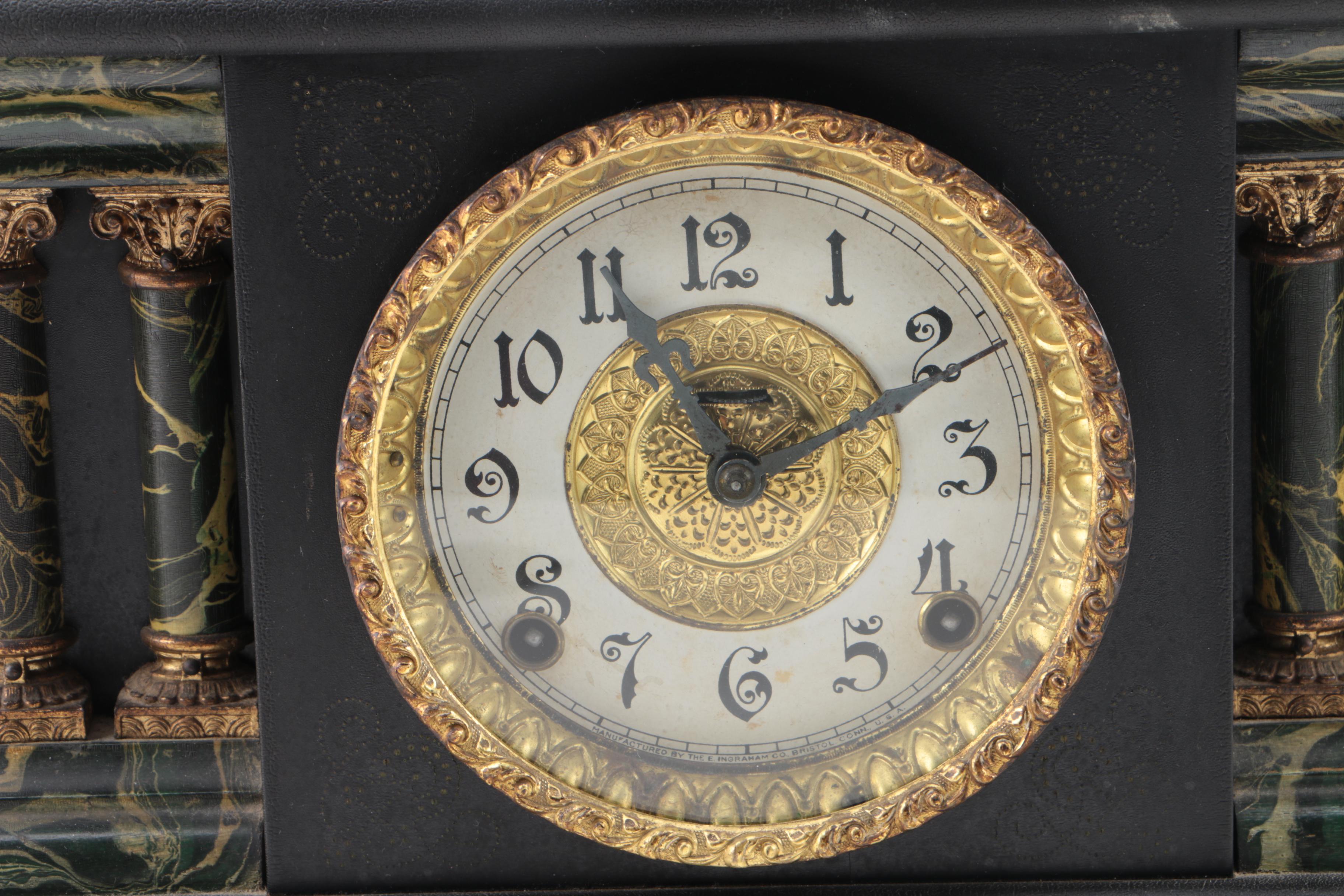 Antique E. Ingraham Clock Co. "Adrian" Adamantine Style Clock EBTH