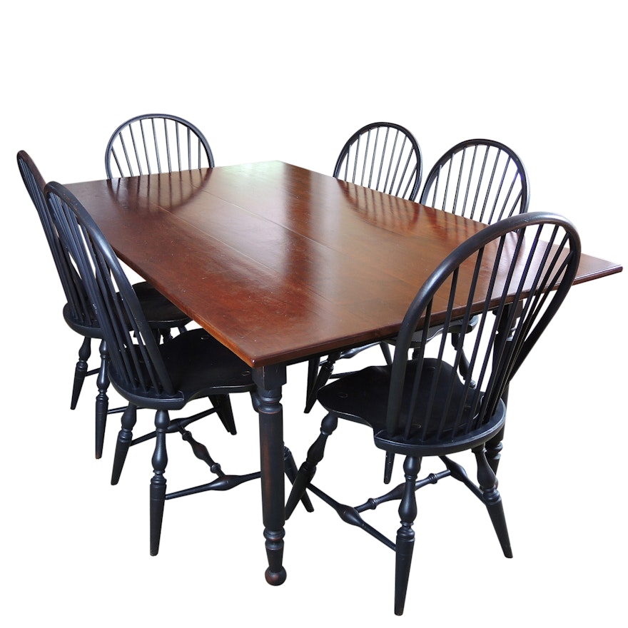 Early American Style Lawrence Crouse Handmade Dining Set Ebth Early American Style Lawrence Crouse Handmade Dining Set
