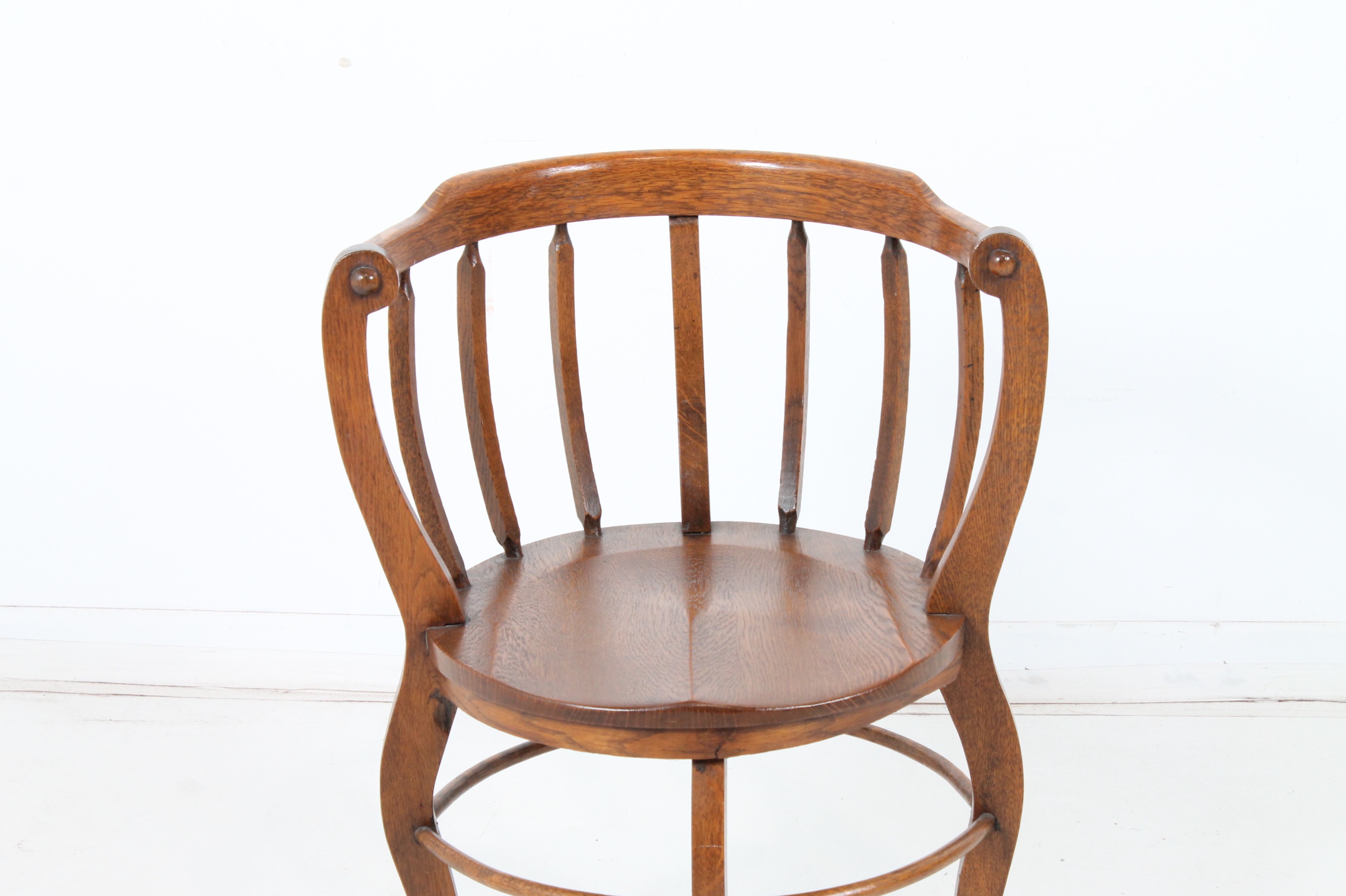 Vintage Oak Barrel Chair EBTH