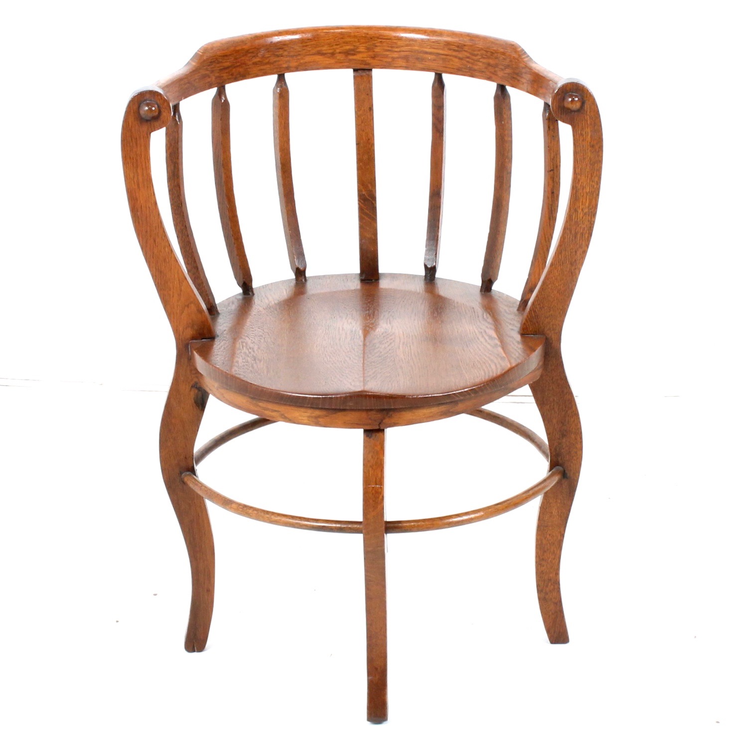 Vintage Oak Barrel Chair EBTH