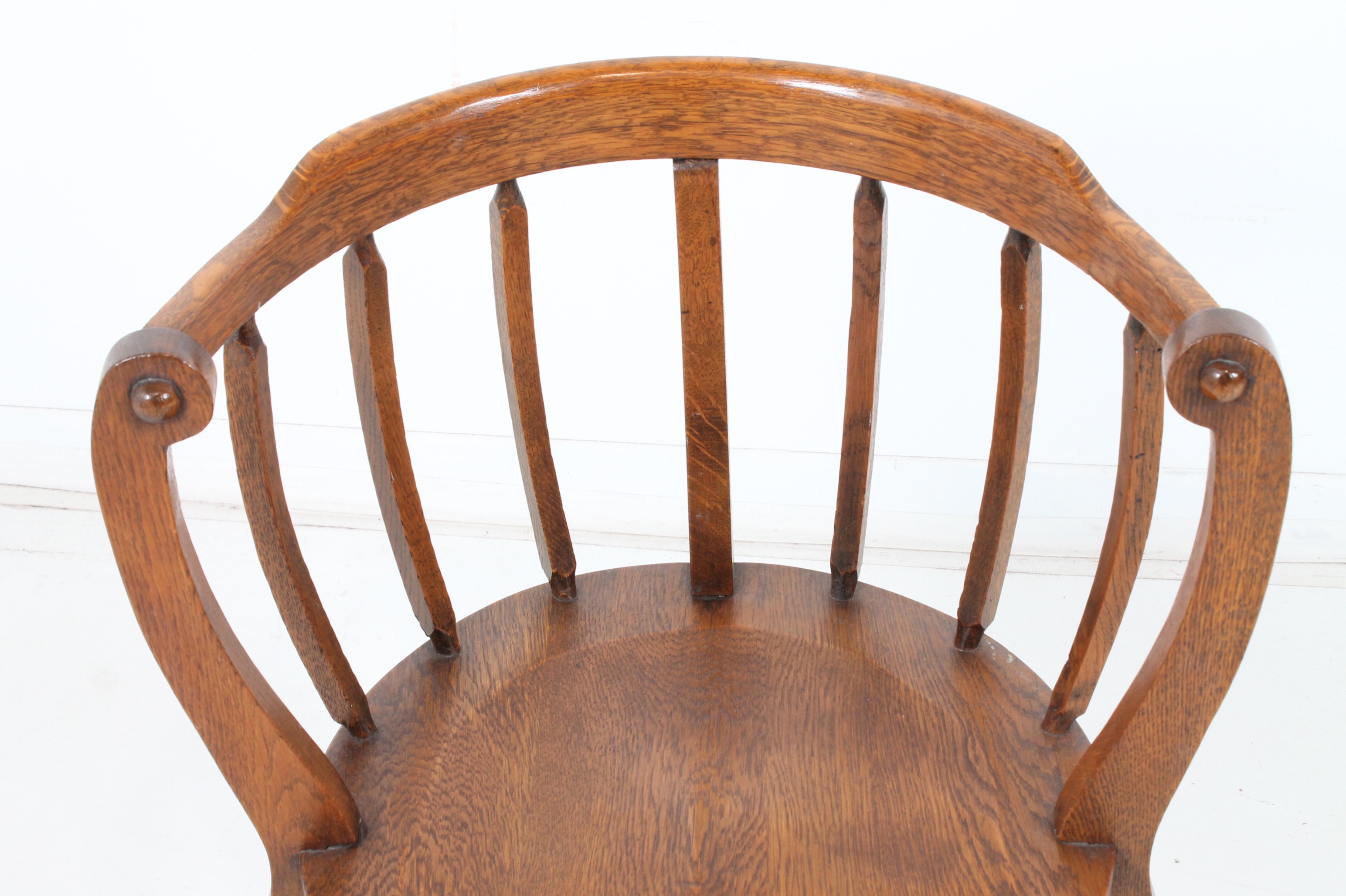 Vintage Oak Barrel Chair EBTH