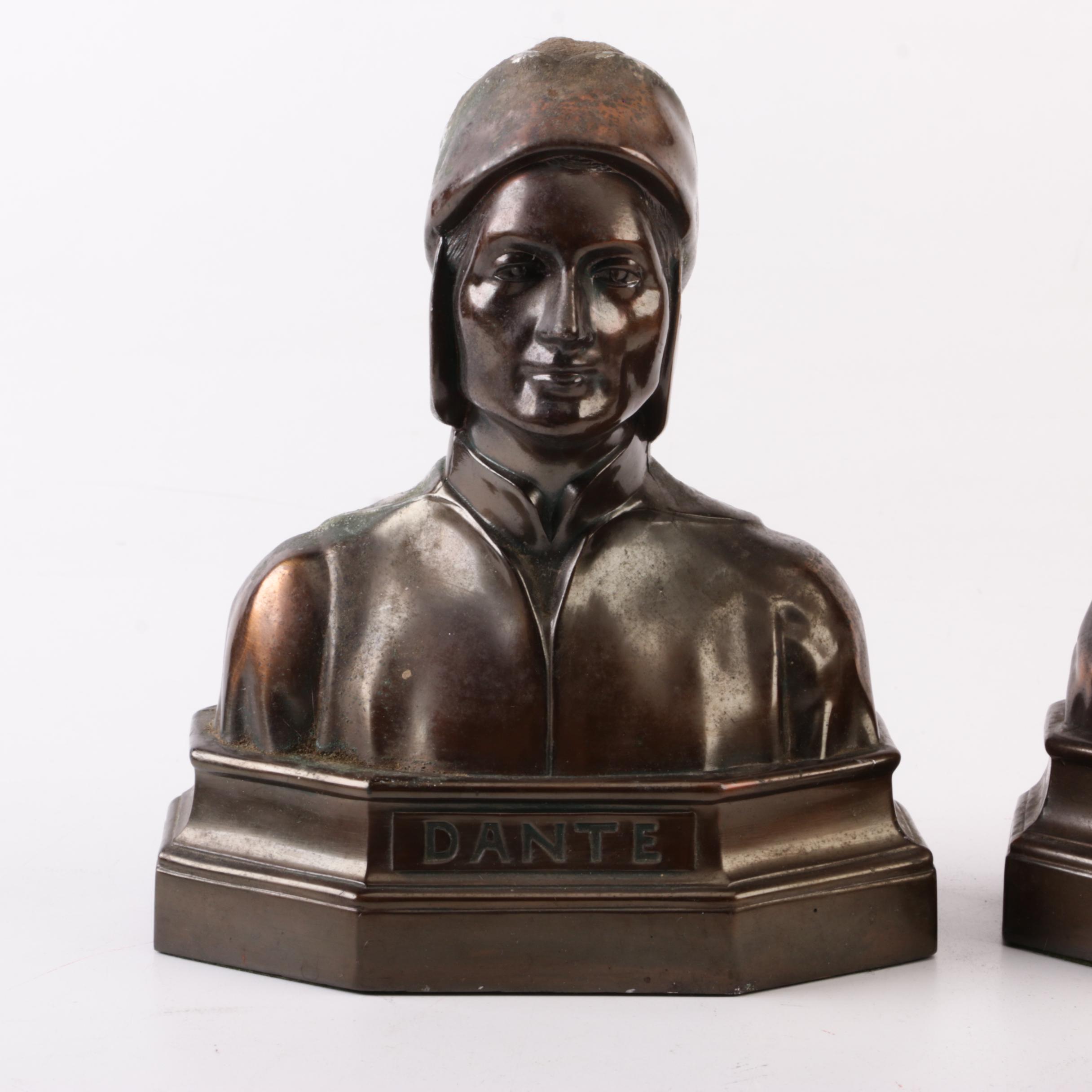 Armor Bronze Co. "Dante" and "Beatrice" Bronze Bookends EBTH