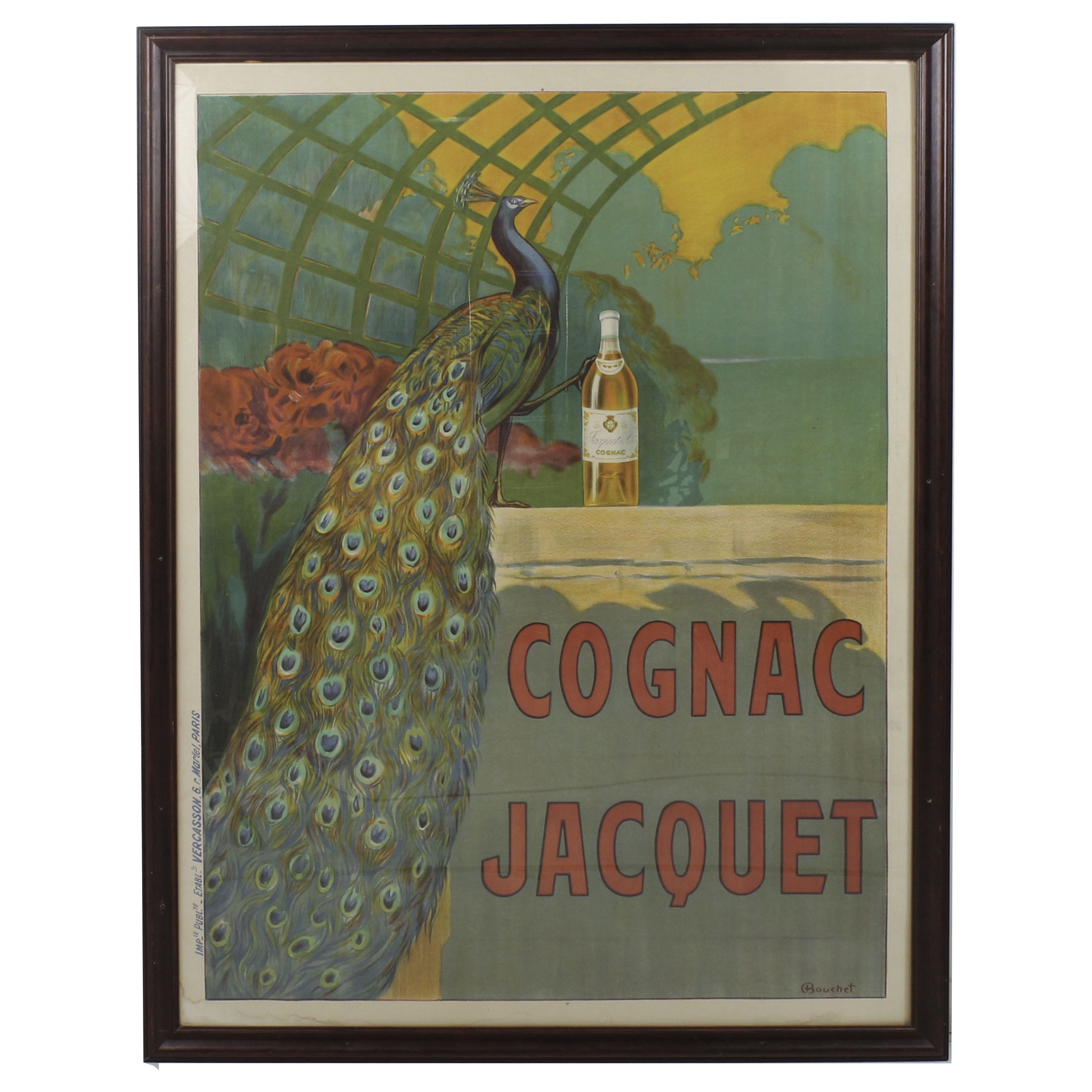 4' x 6' Vintage Camille Bouchet Lithographic Print on Paper "Cognac