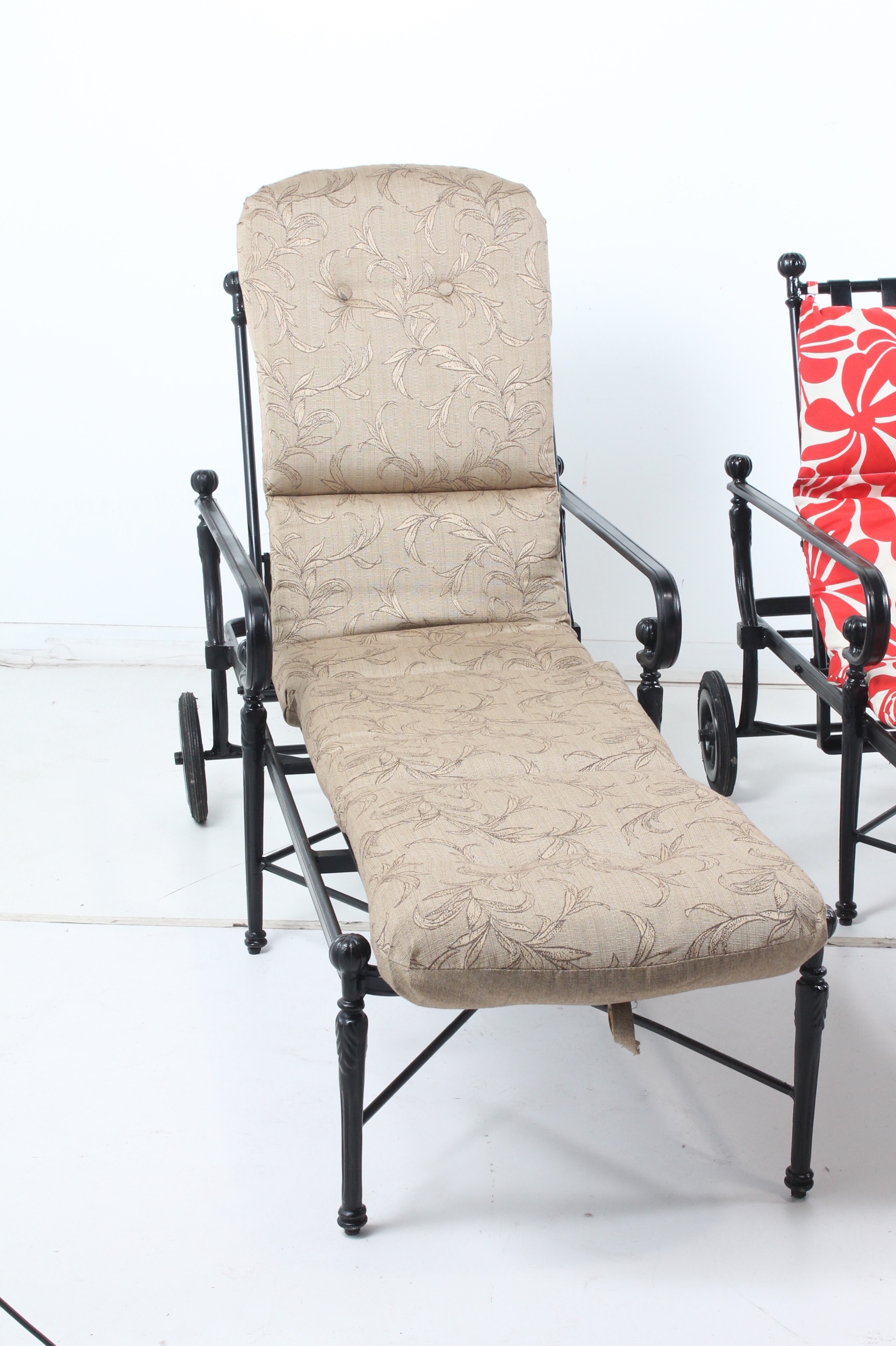 Frontgate Cast Metal Patio Chaise Lounge Chairs EBTH