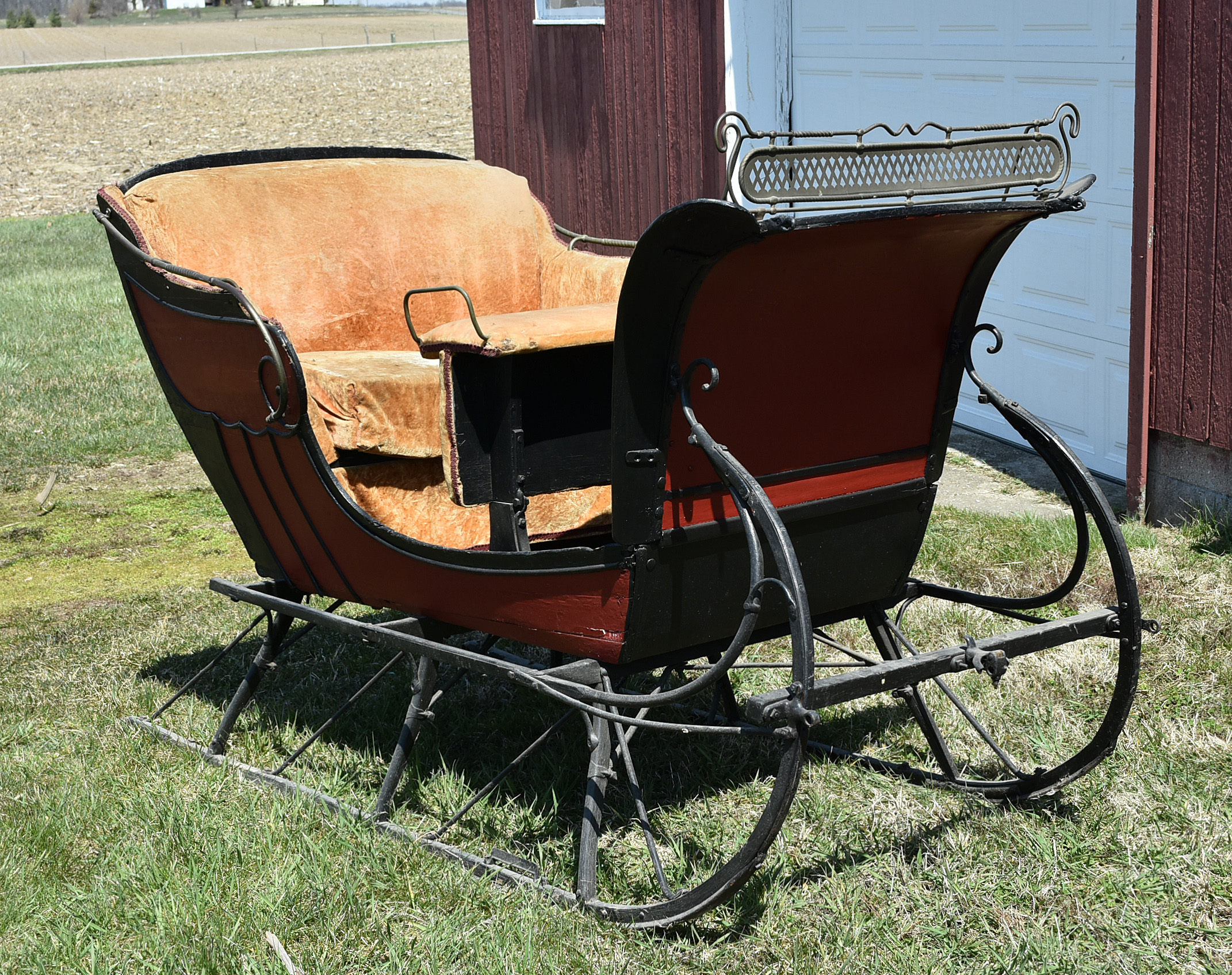 Antique HorseDrawn Cutter Style Open Sleigh by Ahlbrand Carriage Co