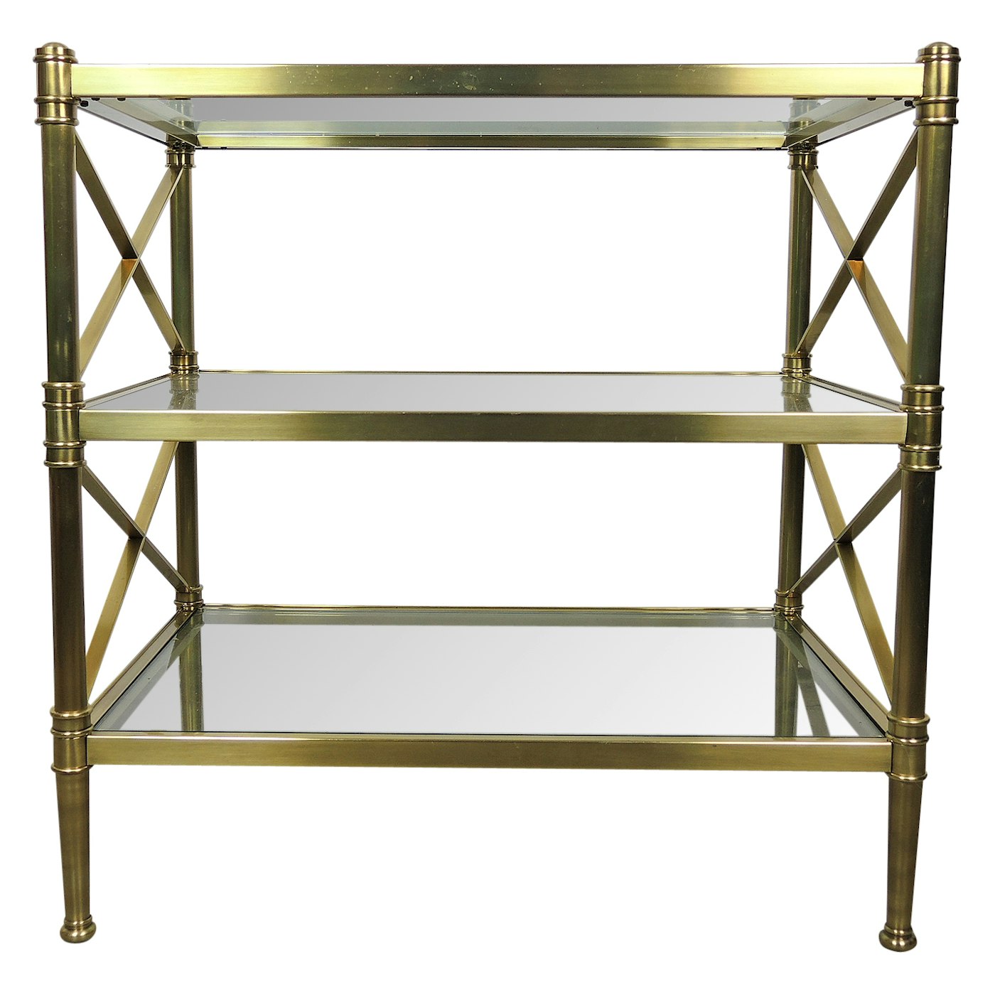 Ethan Allen Brass and Glass Server Table | EBTH