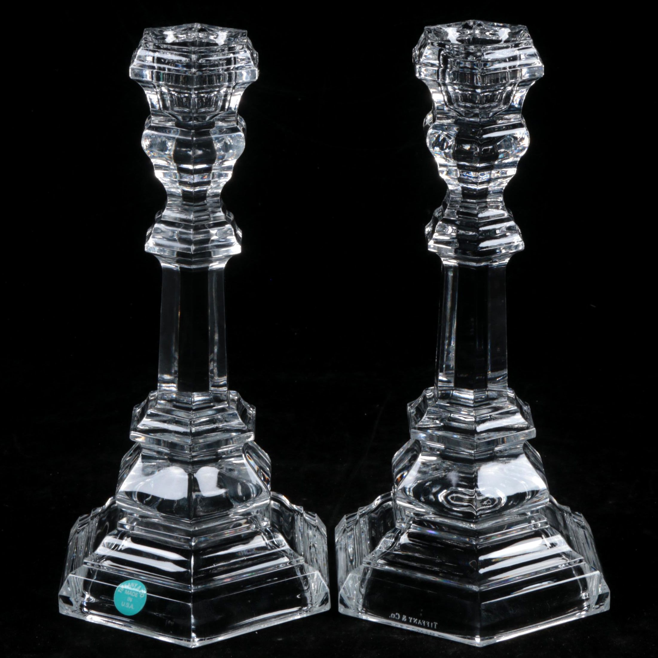 Tiffany & Co. "Plymouth" Crystal Candlesticks EBTH