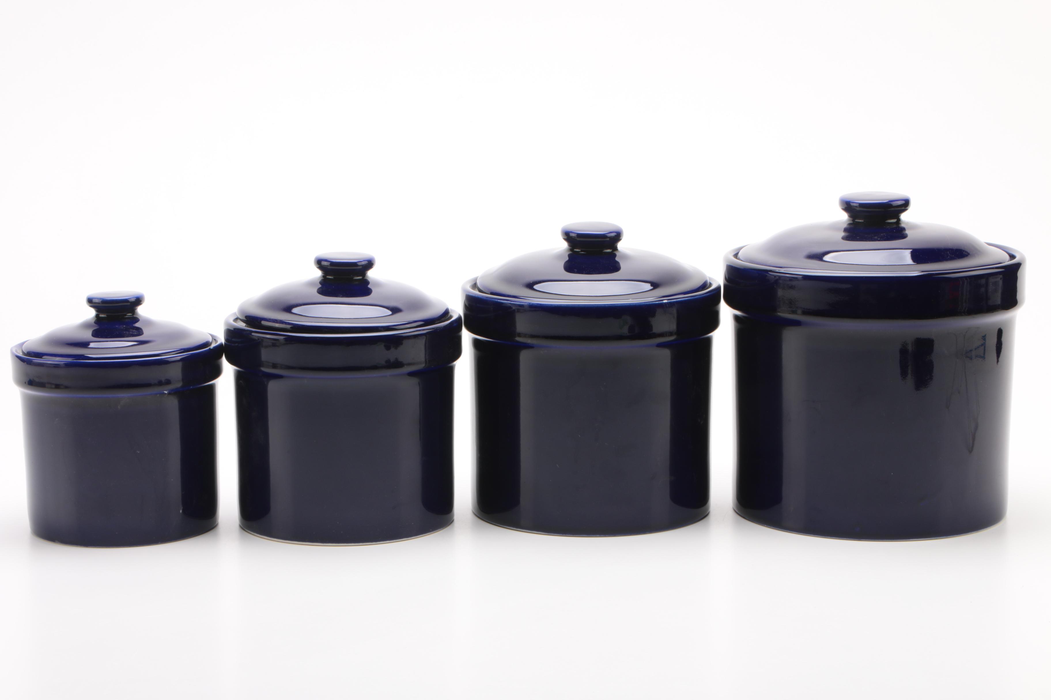 Cobalt Blue Glazed Ceramic Kitchen Canister Set EBTH   1527765817292 5d3ece78a7a254b3641854aa380f26d69e1db826097d77231d96f2188b42f4e3.JPG