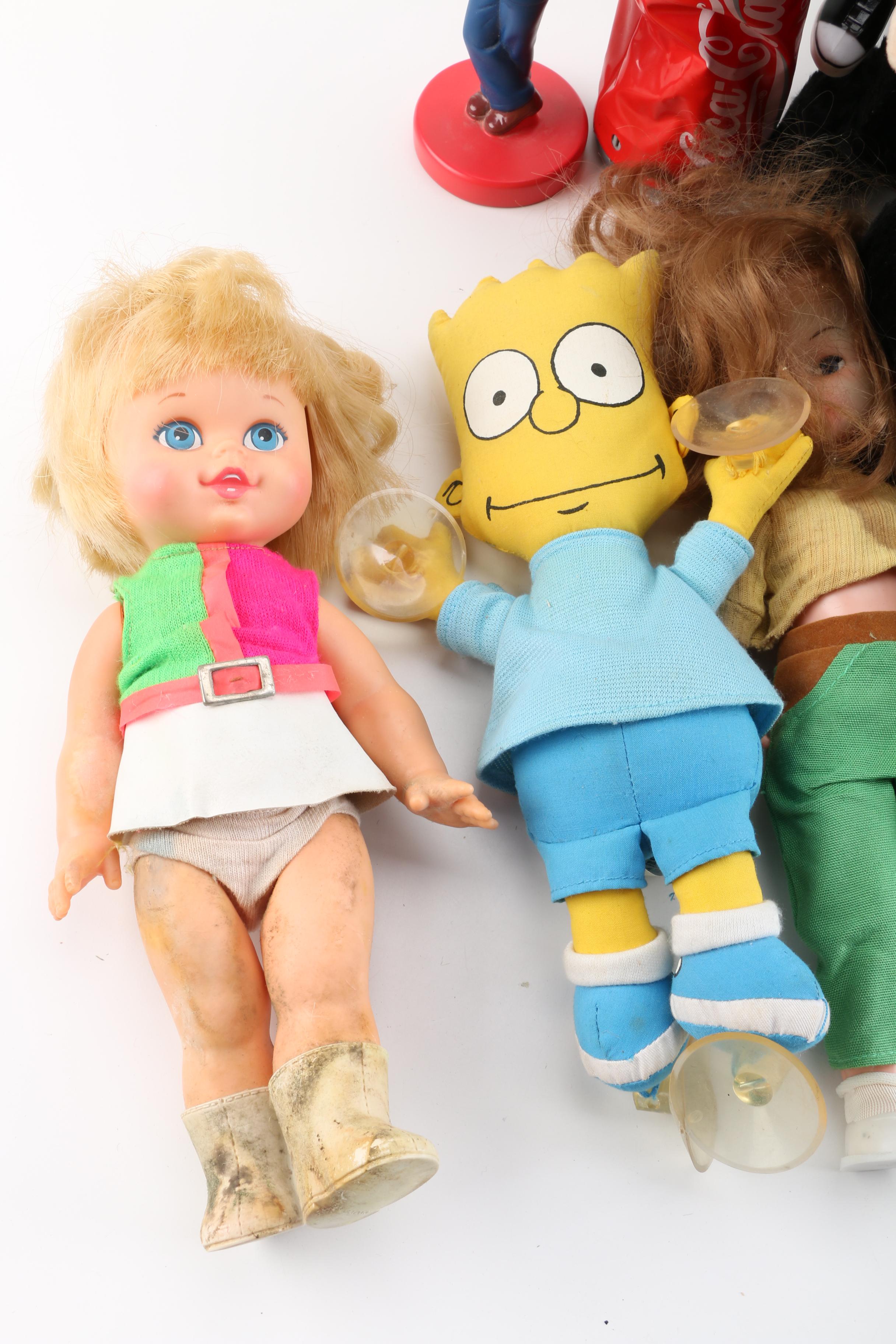 1967 Mattel "Baby Small Walk" Doll with Vintage Stuffed Animals and Dolls EBTH