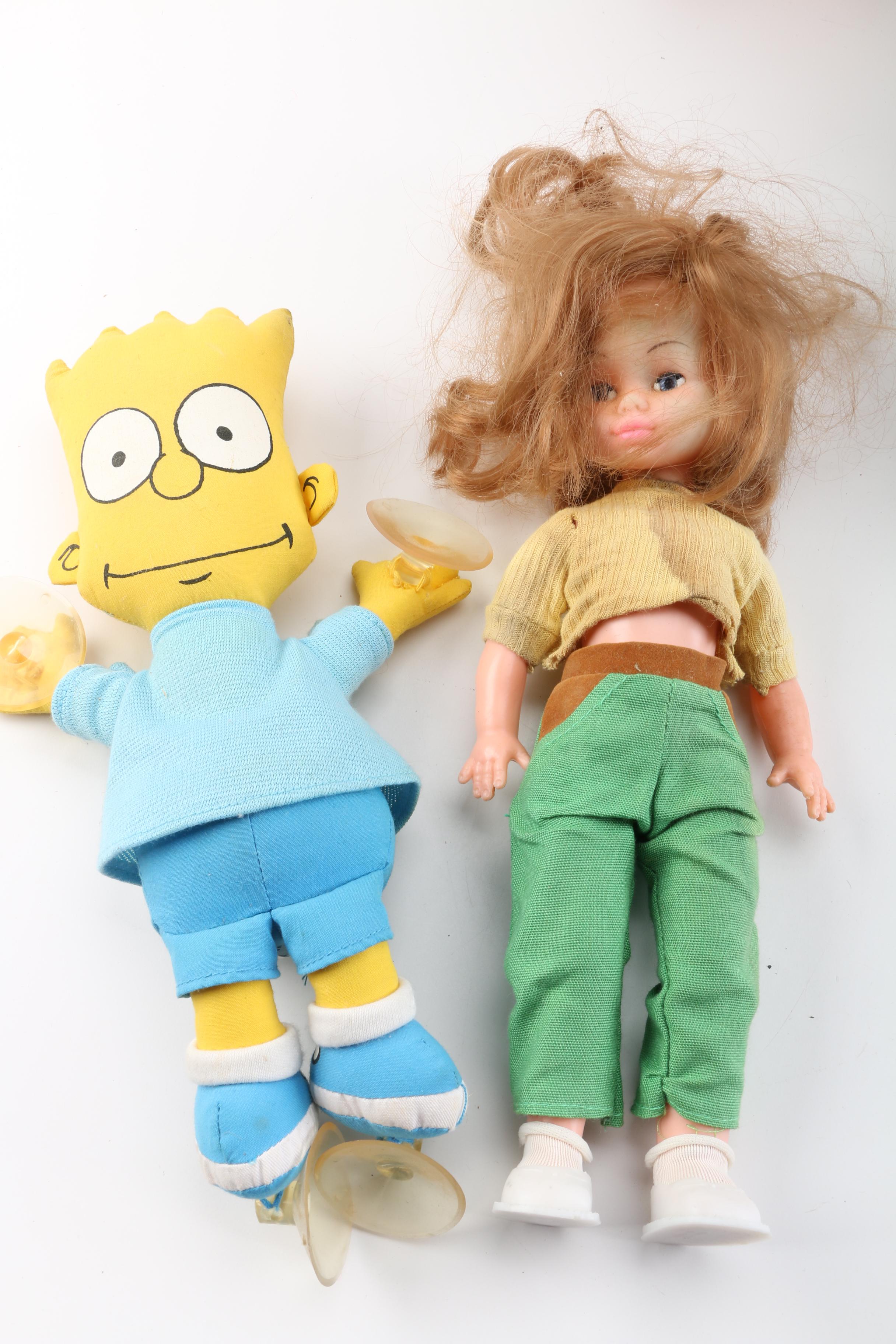 1967 Mattel "Baby Small Walk" Doll with Vintage Stuffed Animals and Dolls EBTH