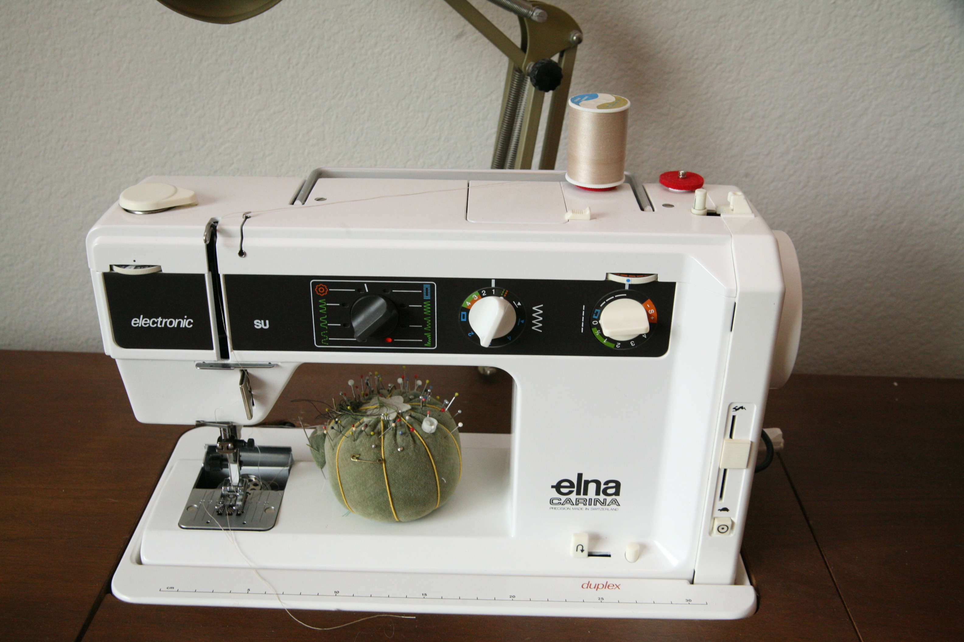 Elna "Carina" Electronic Sewing Machine and Knee Hole Sewing Table EBTH