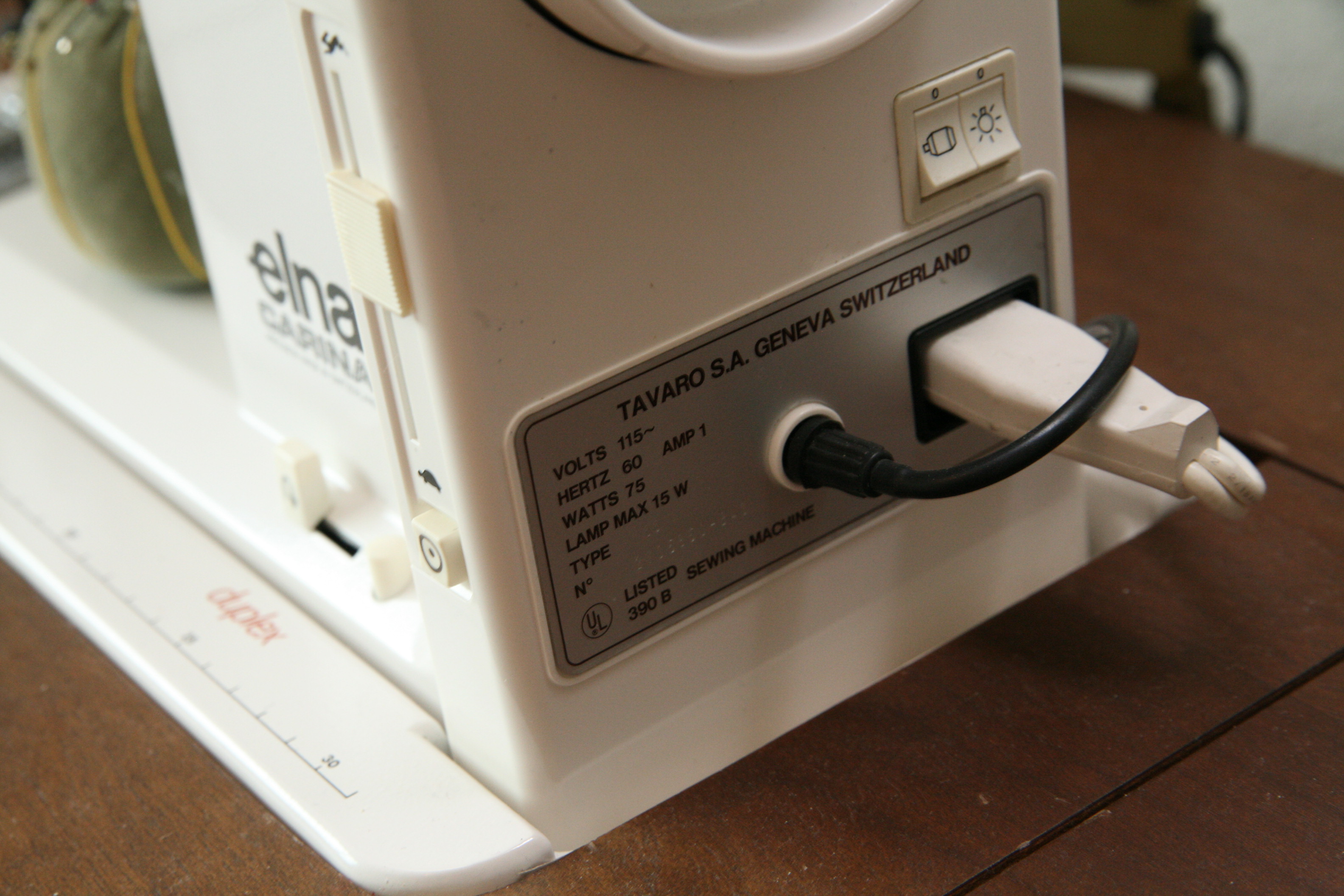Elna "Carina" Electronic Sewing Machine and Knee Hole Sewing Table EBTH