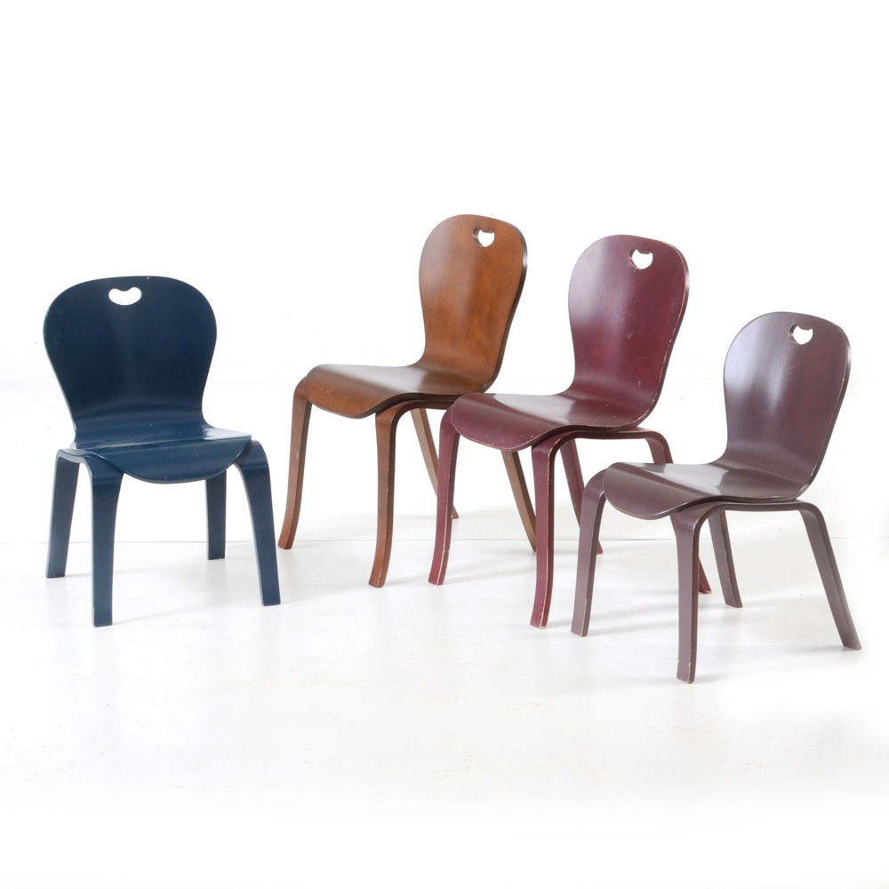 Four MidCentury Laminated and Painted Child's Chairs EBTH
