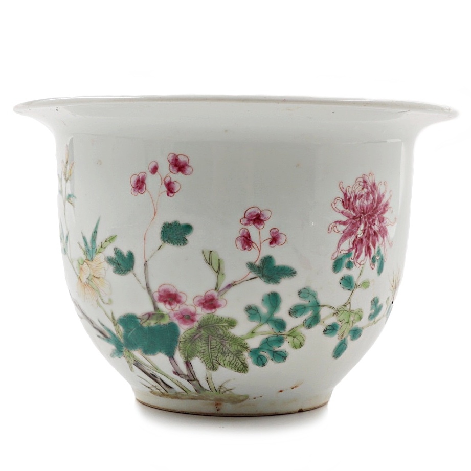 Chinese Qing Dynasty Famille Rose Porcelain Planter
