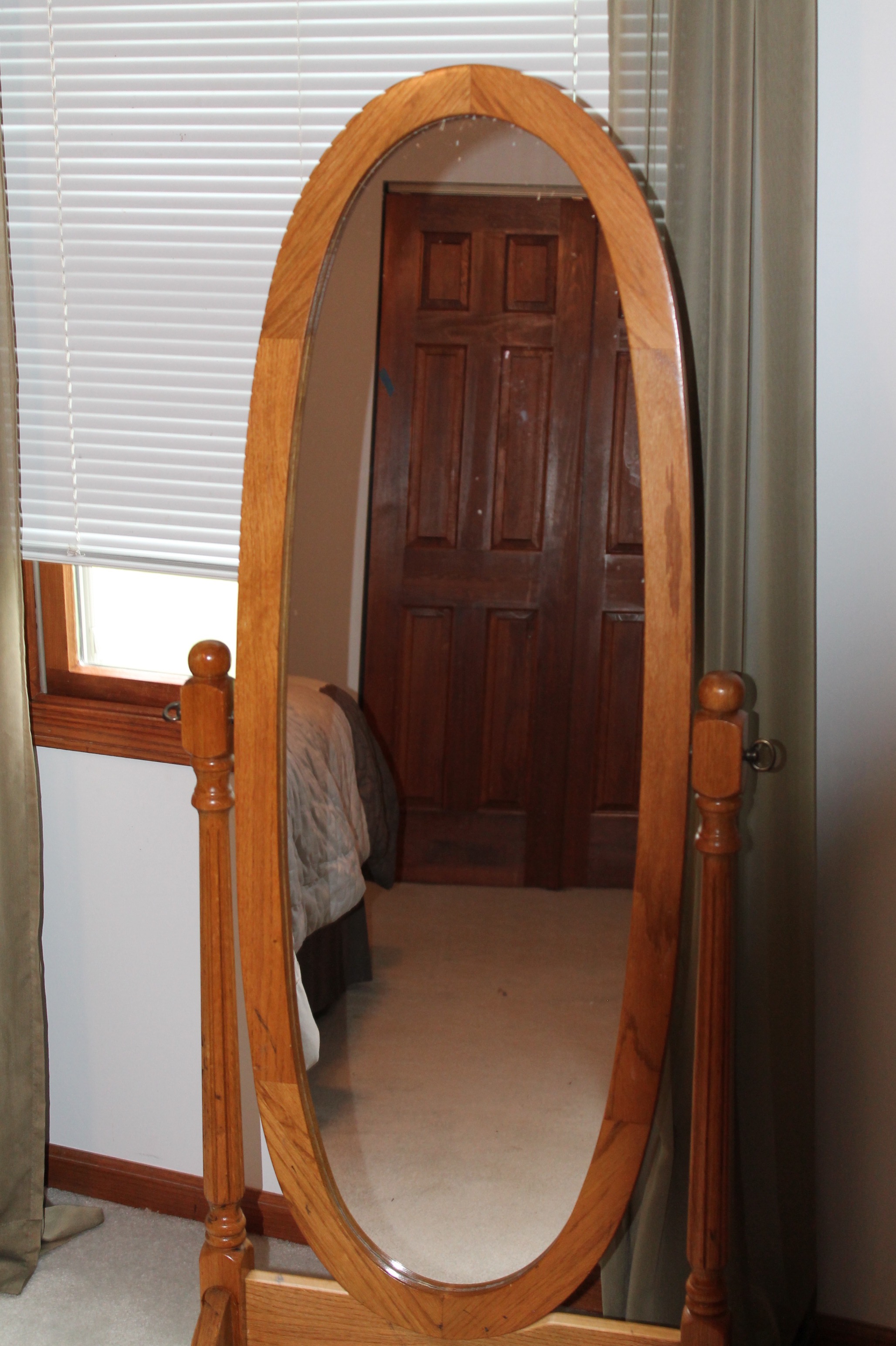 Oak Cheval Mirror EBTH