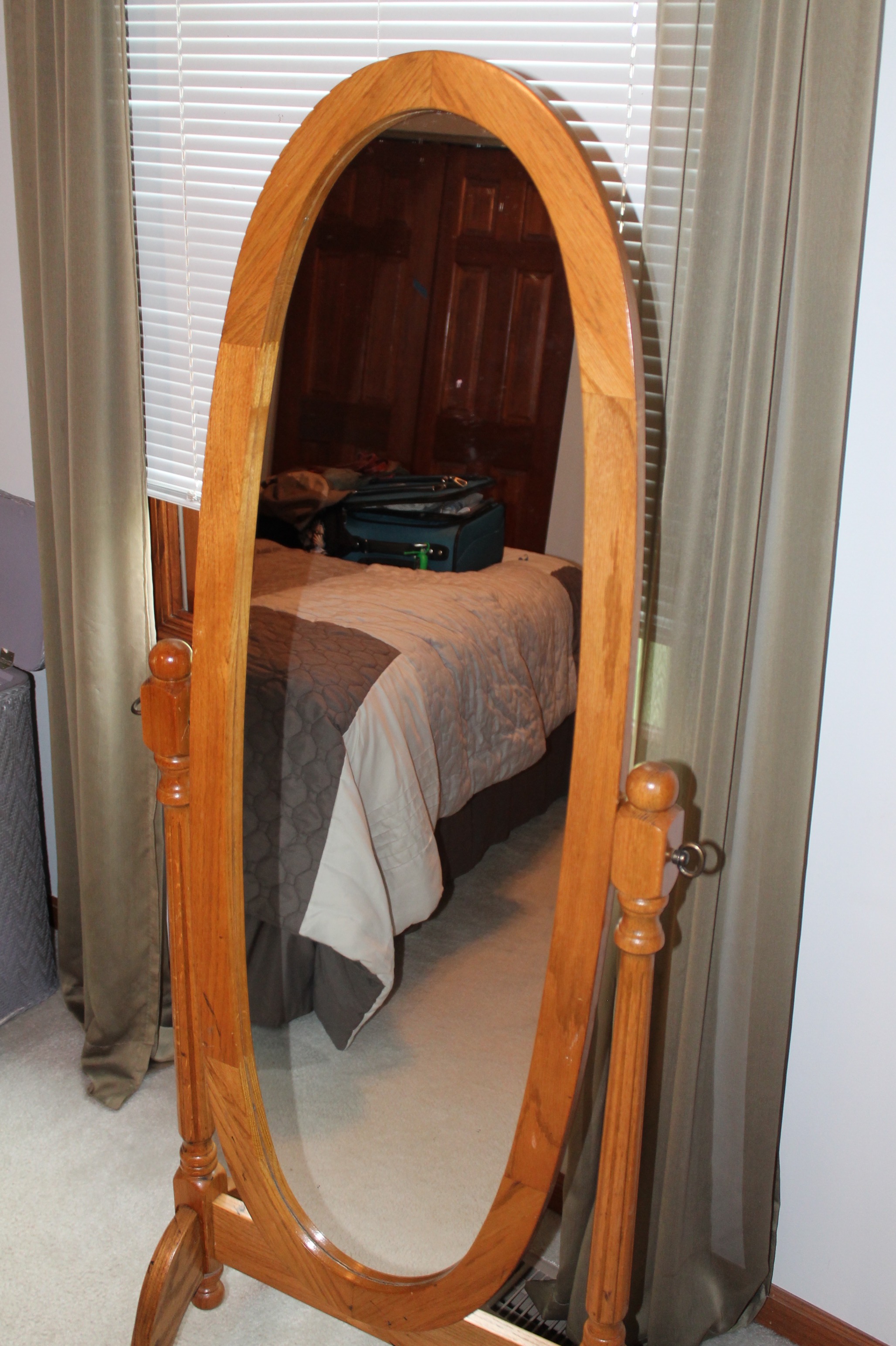 Oak Cheval Mirror EBTH