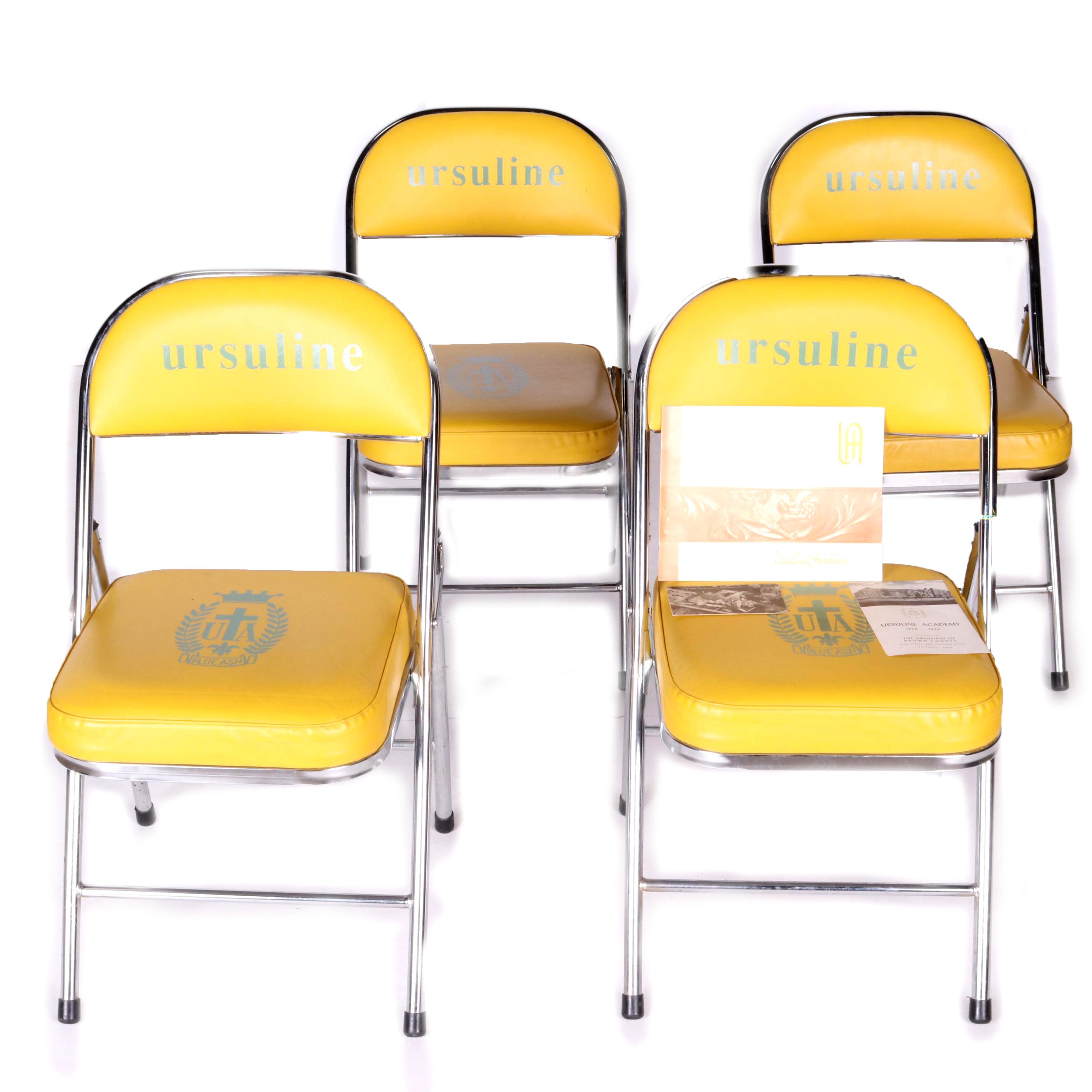 Four Ursuline Academy Folding Chairs and Photo Booklet EBTH