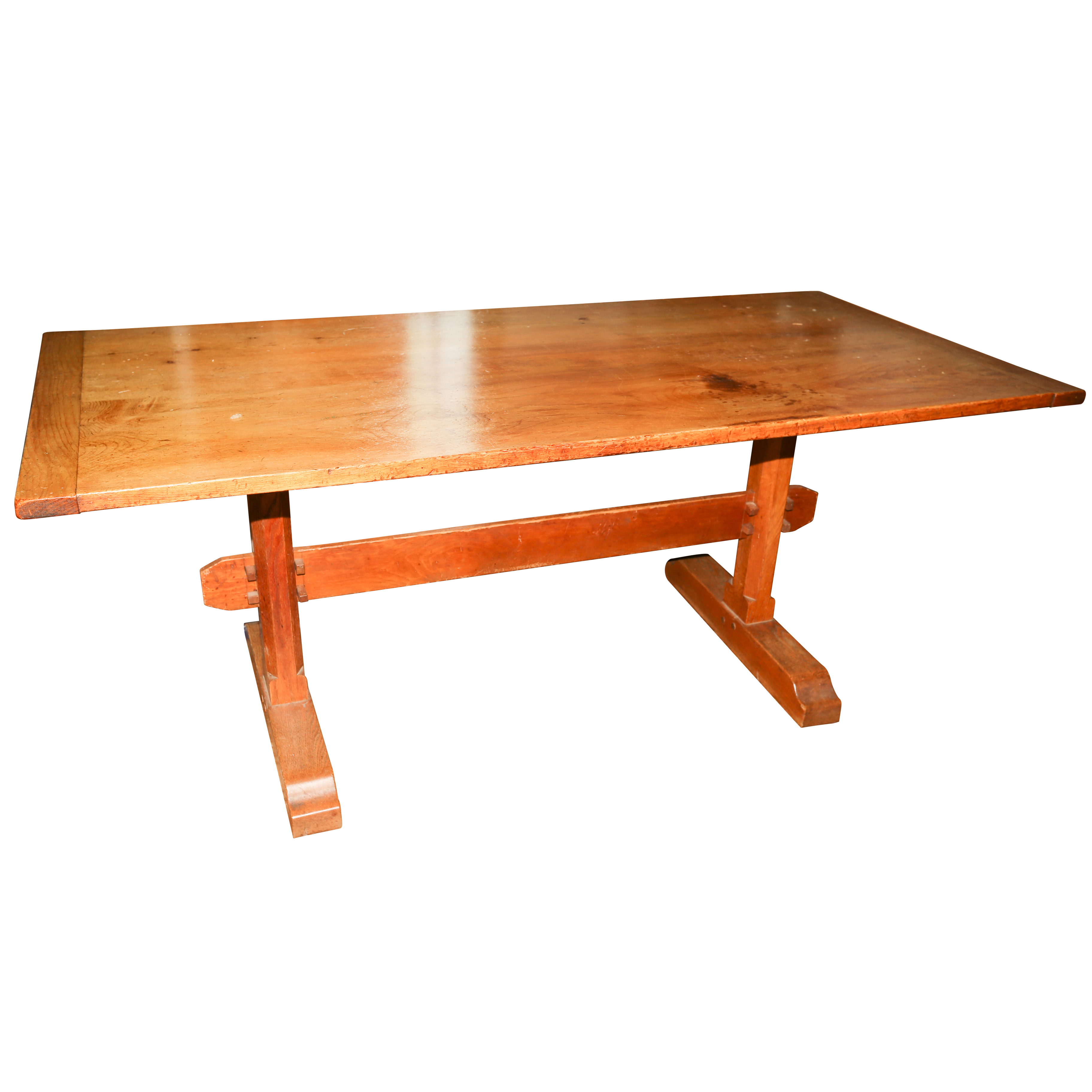 A Vintage Farmhouse Style Trestle Dining Table | EBTH