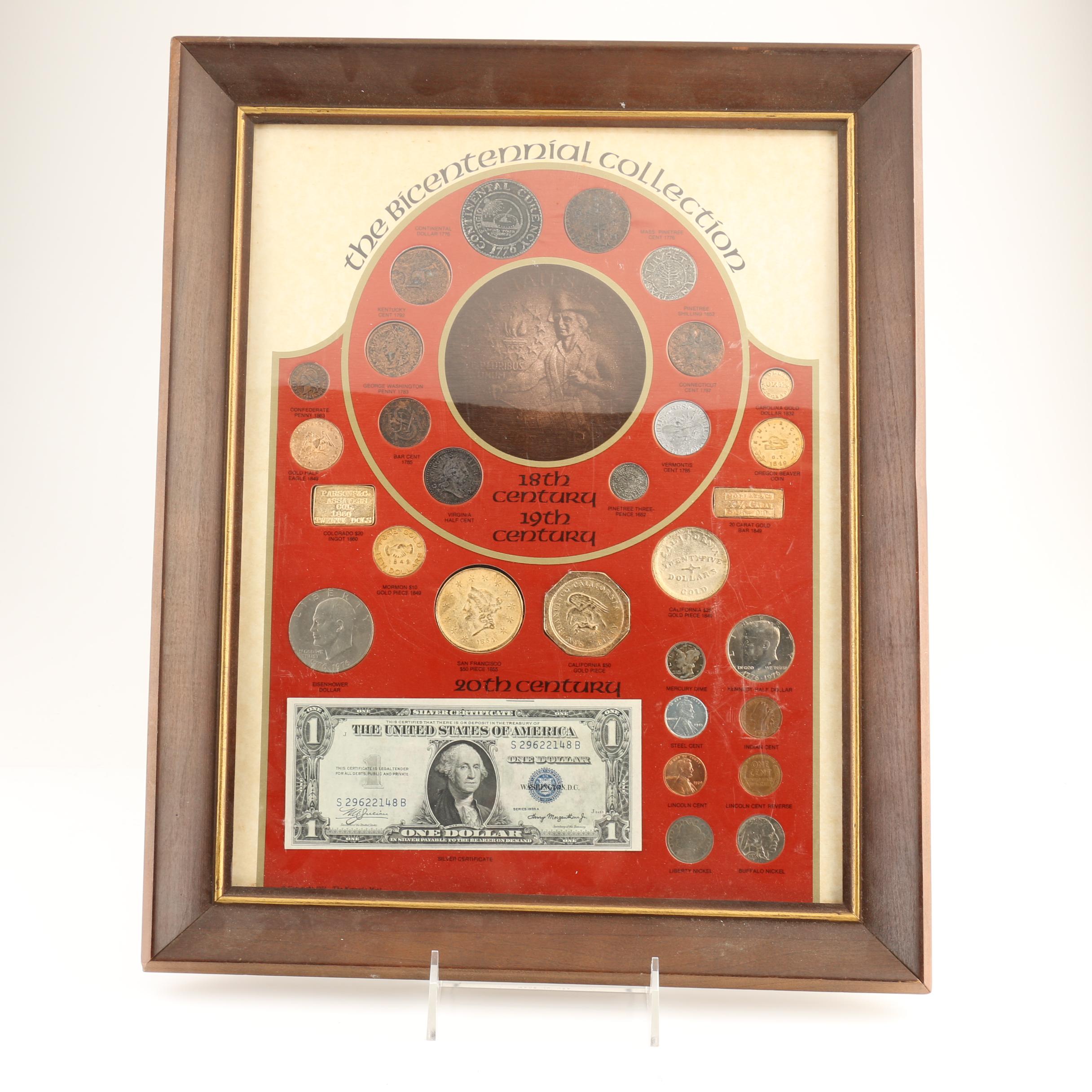 "The Bicentennial Collection" Framed Coin and Currency Set EBTH