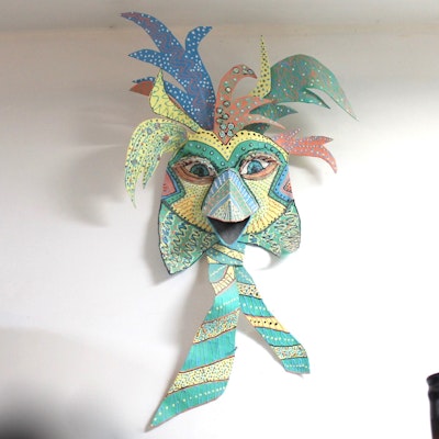 Ornate Hand Crafted Paper Mache Bird Mask Ornate Hand Crafted Paper Mache Bird Mask