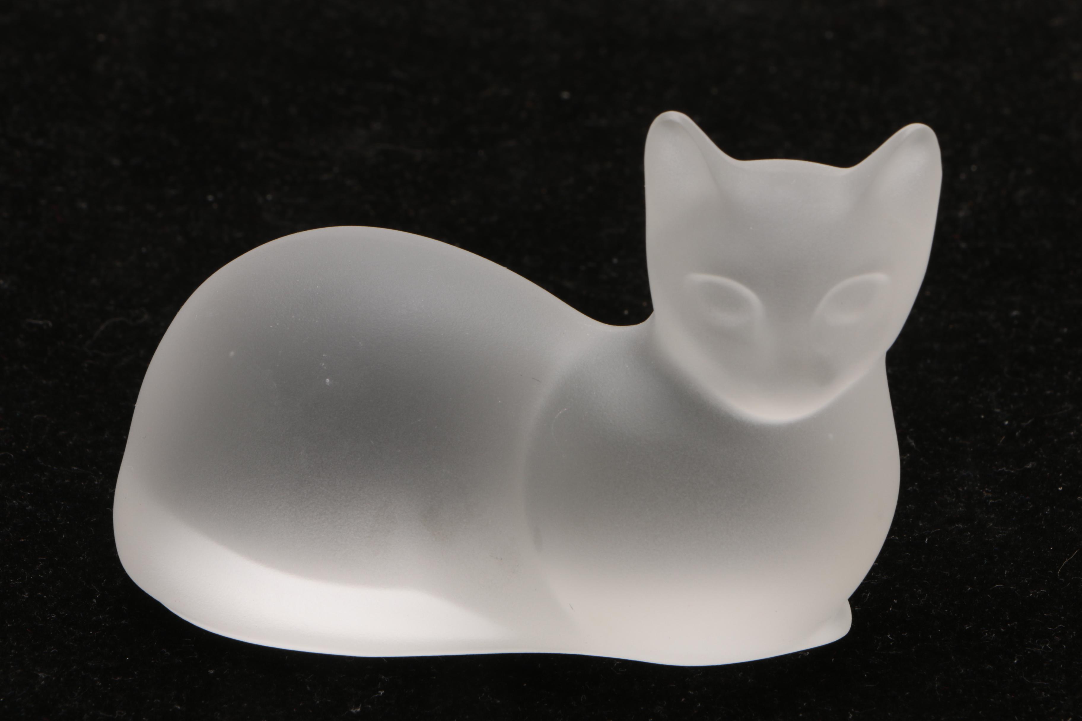 Vintage Lenox Crystal Cat Figurines EBTH