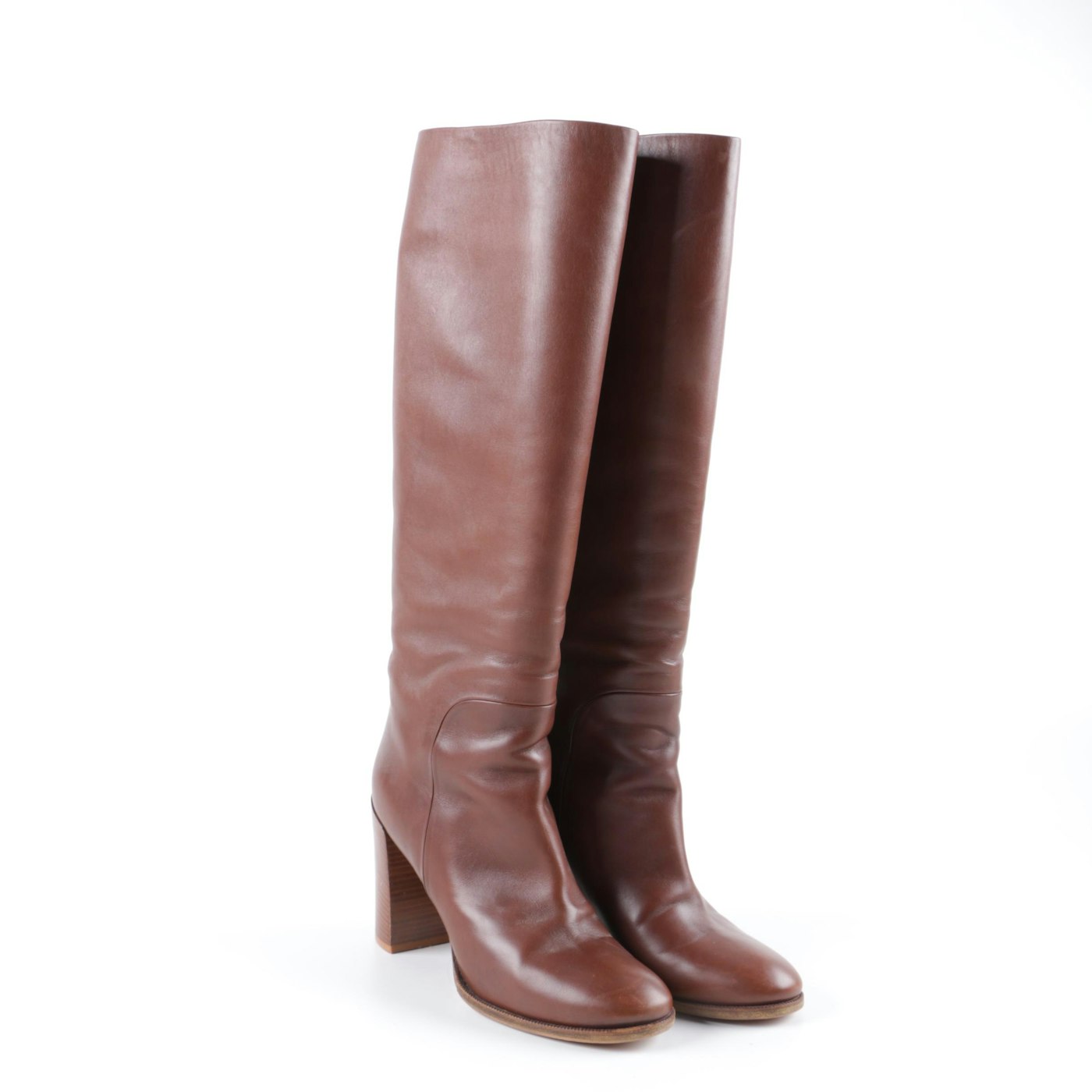 Céline of Paris Brown Leather Calf Boots | EBTH