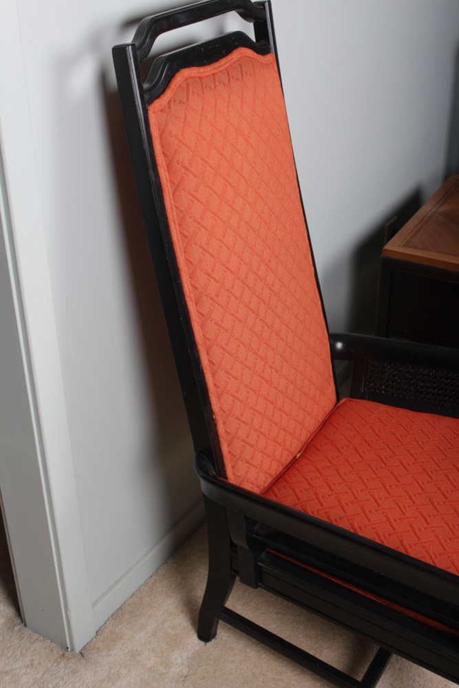 Vintage High Back Armchair with Caned Panels EBTH