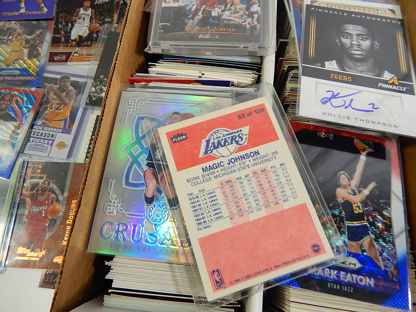 Box of Basketball Cards Over 1500 Card Count With Jordan, Ewing