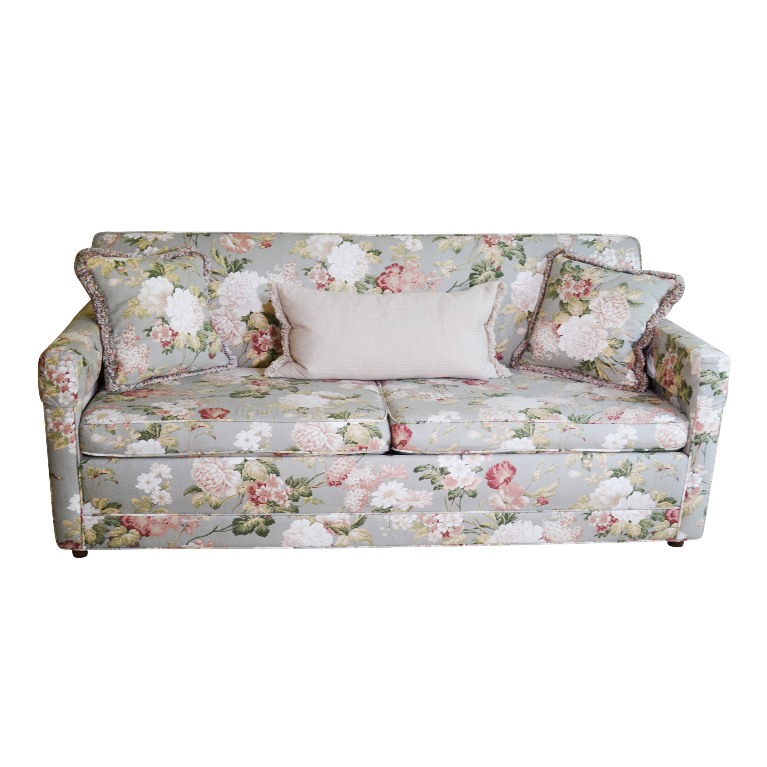 Vintage Floral Upholstered Sleeper Sofa Ebth