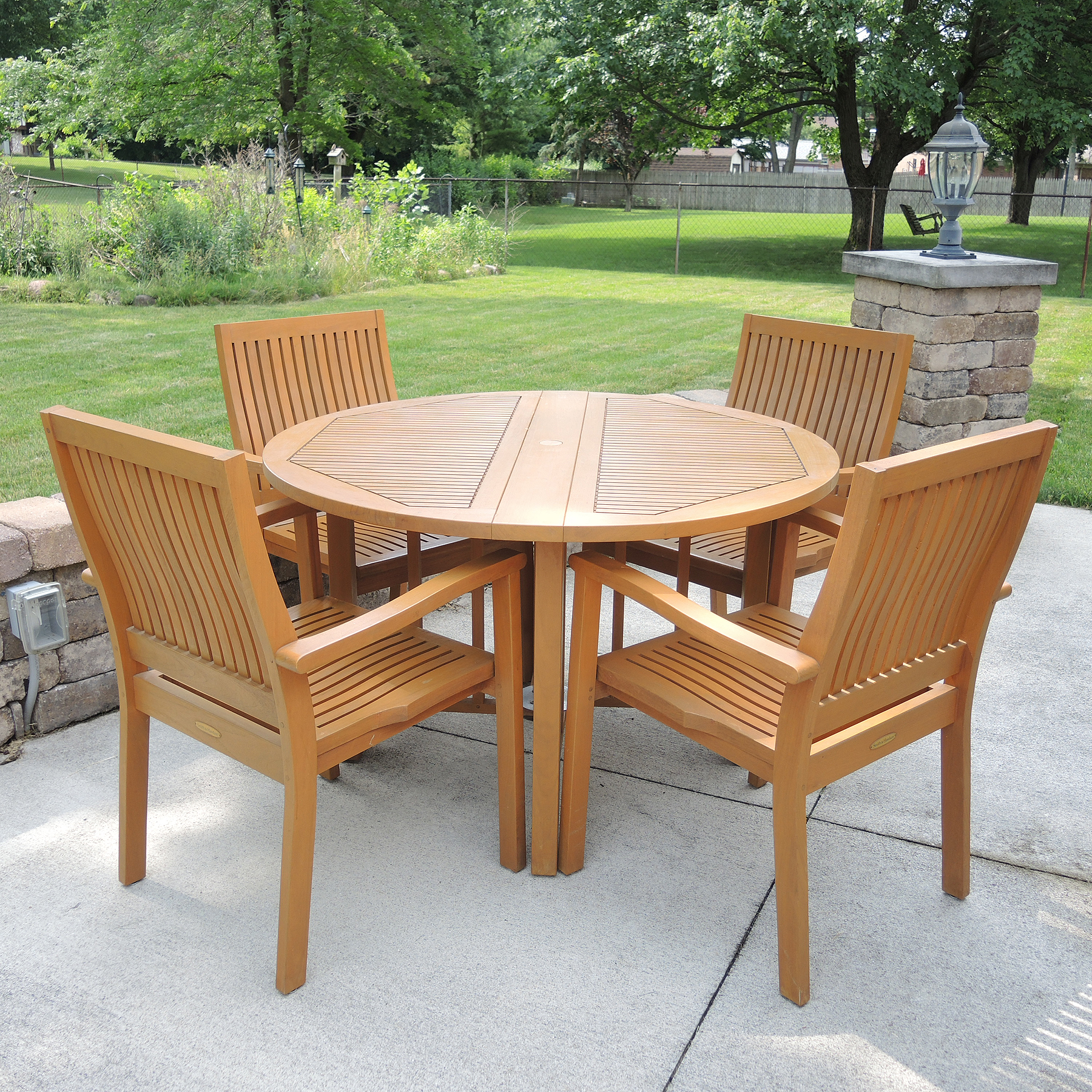 smith and hawken teak bistro set