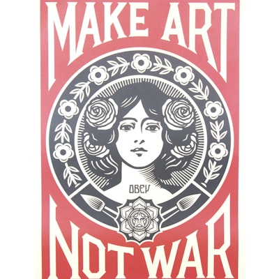 Shepard Fairey Signed 2018 Open Edition Offset Poster "Make Art Not War" Shepard Fairey Signed 2018 Open Edition Offset Poster "Make Art Not War"
