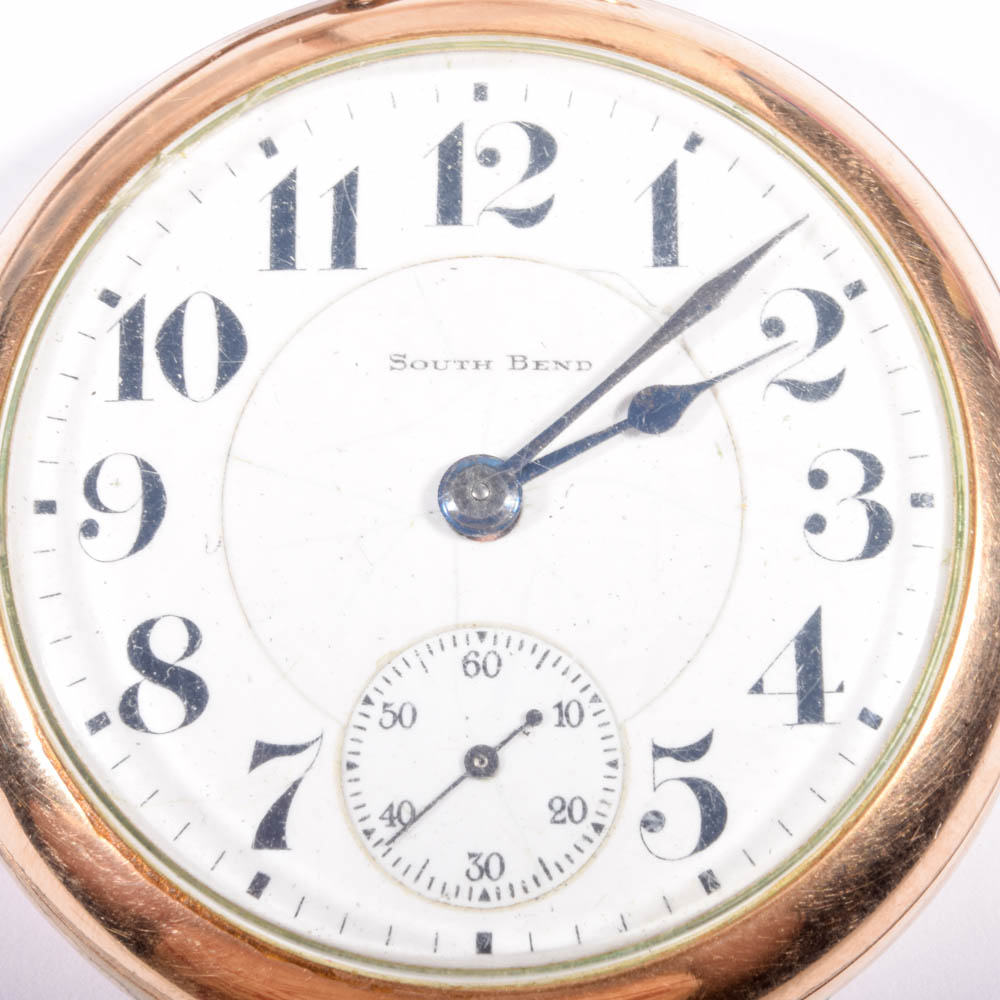 Plated Gold South Bend "The Studebaker" Pocket Watch EBTH