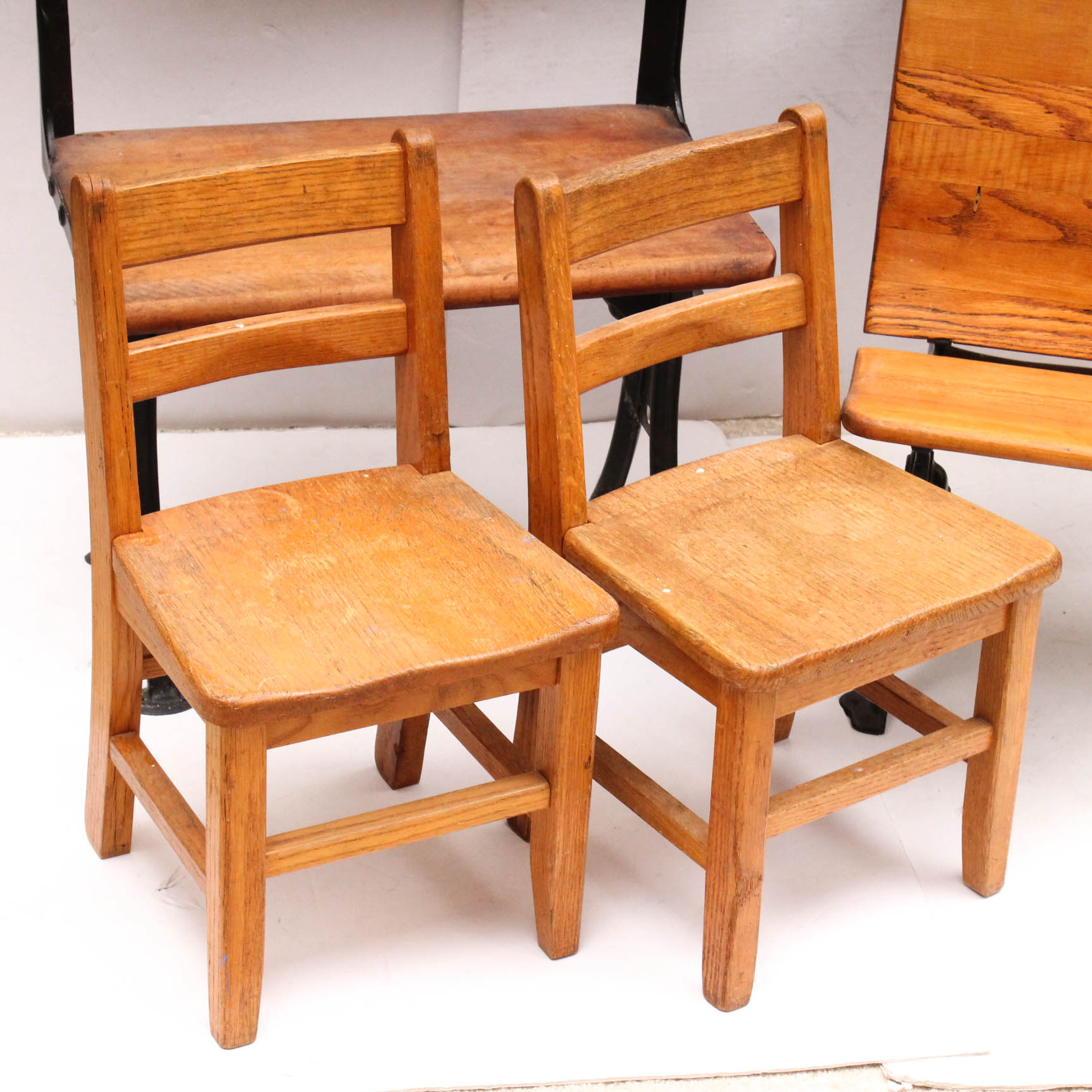 Vintage School Desk and Chairs EBTH
