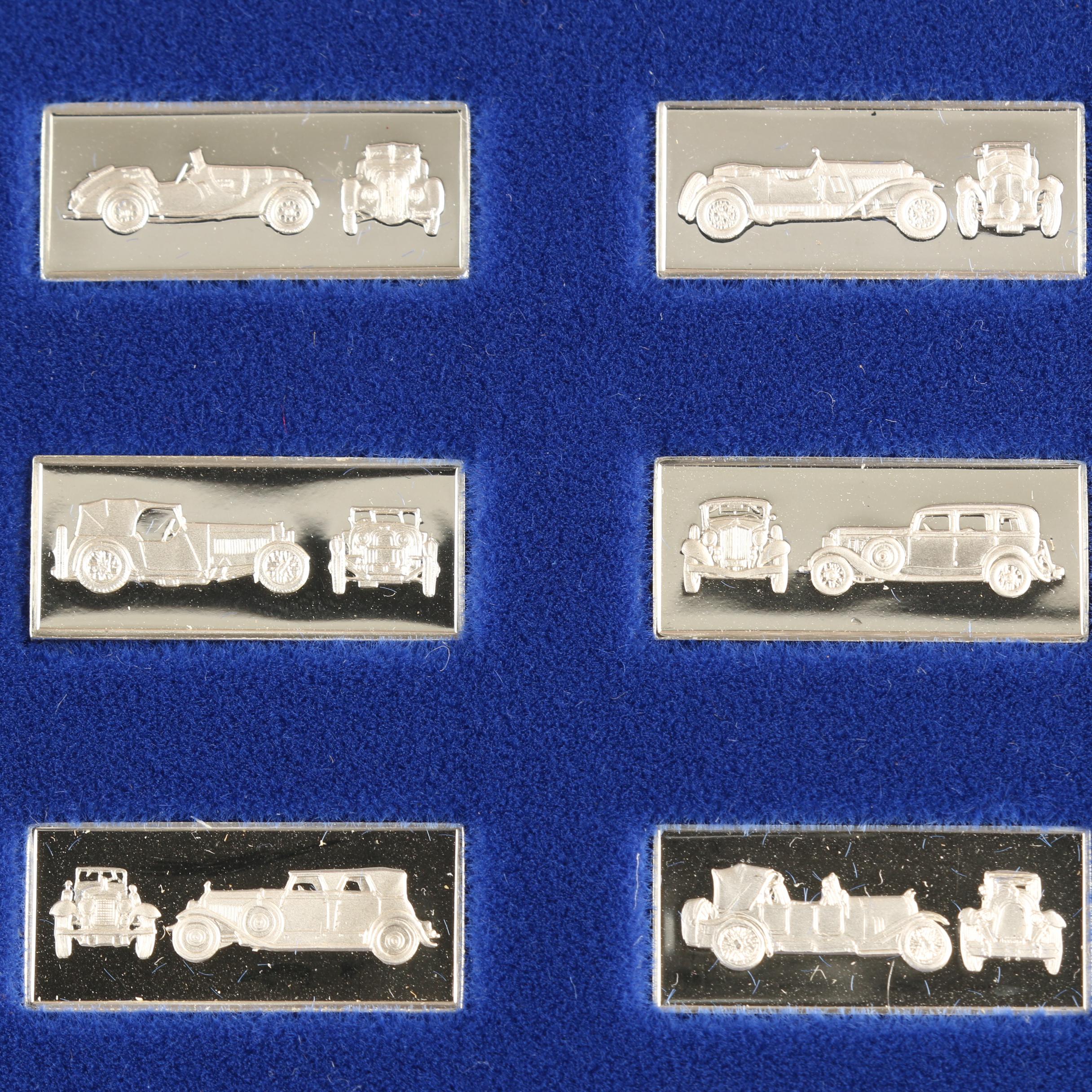Franklin Mint "Classic Car Miniature Collection" Proof Silver Ingot Set