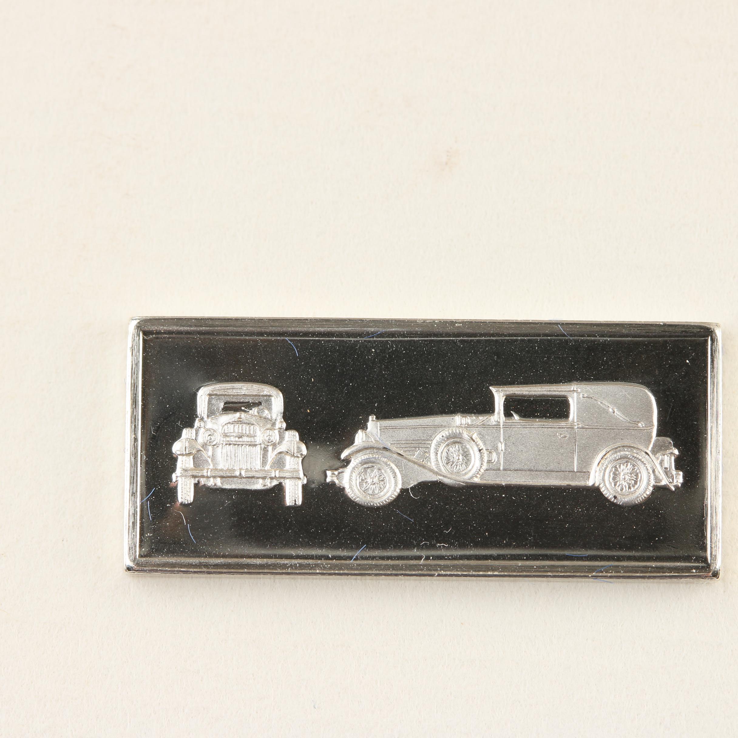 Franklin Mint "Classic Car Miniature Collection" Proof Silver Ingot Set