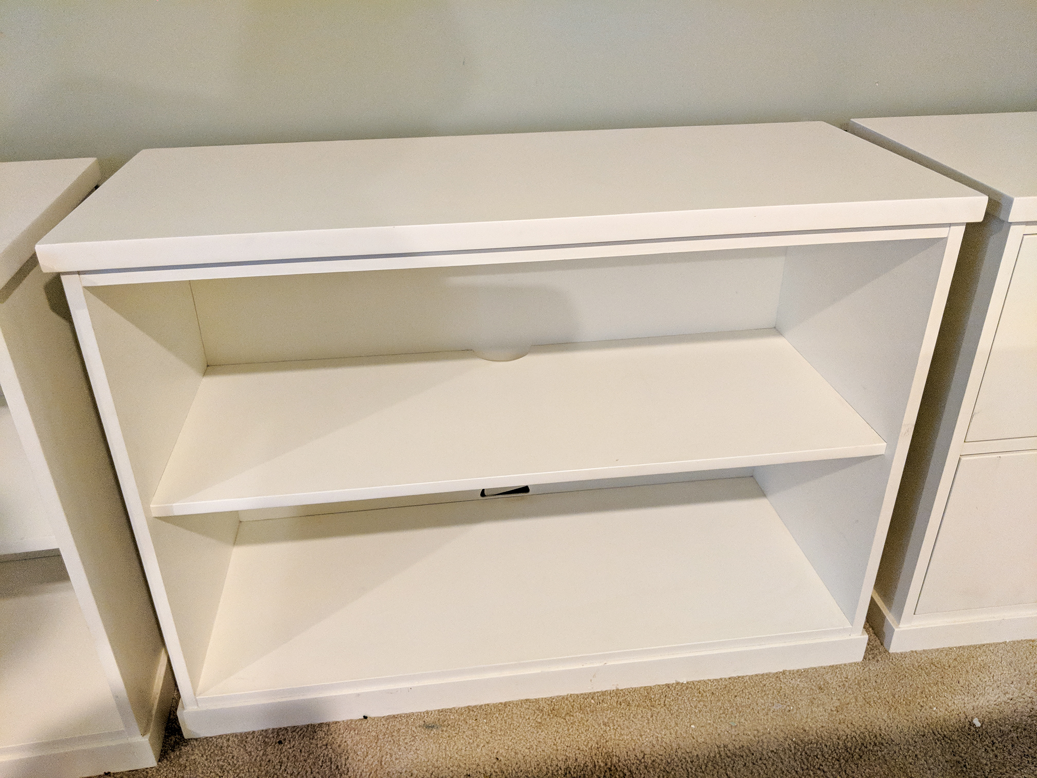 Pottery Barn White Bookshelves and Lateral File EBTH