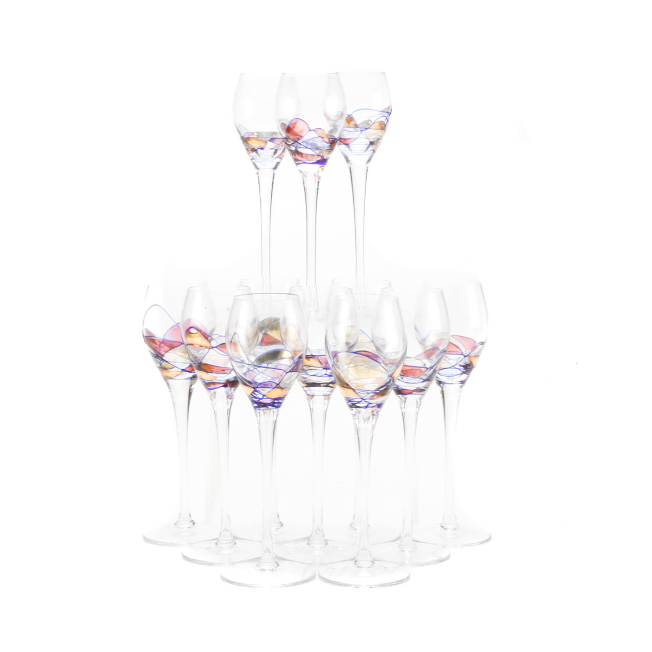 Set of HandPainted Cordial Glasses EBTH