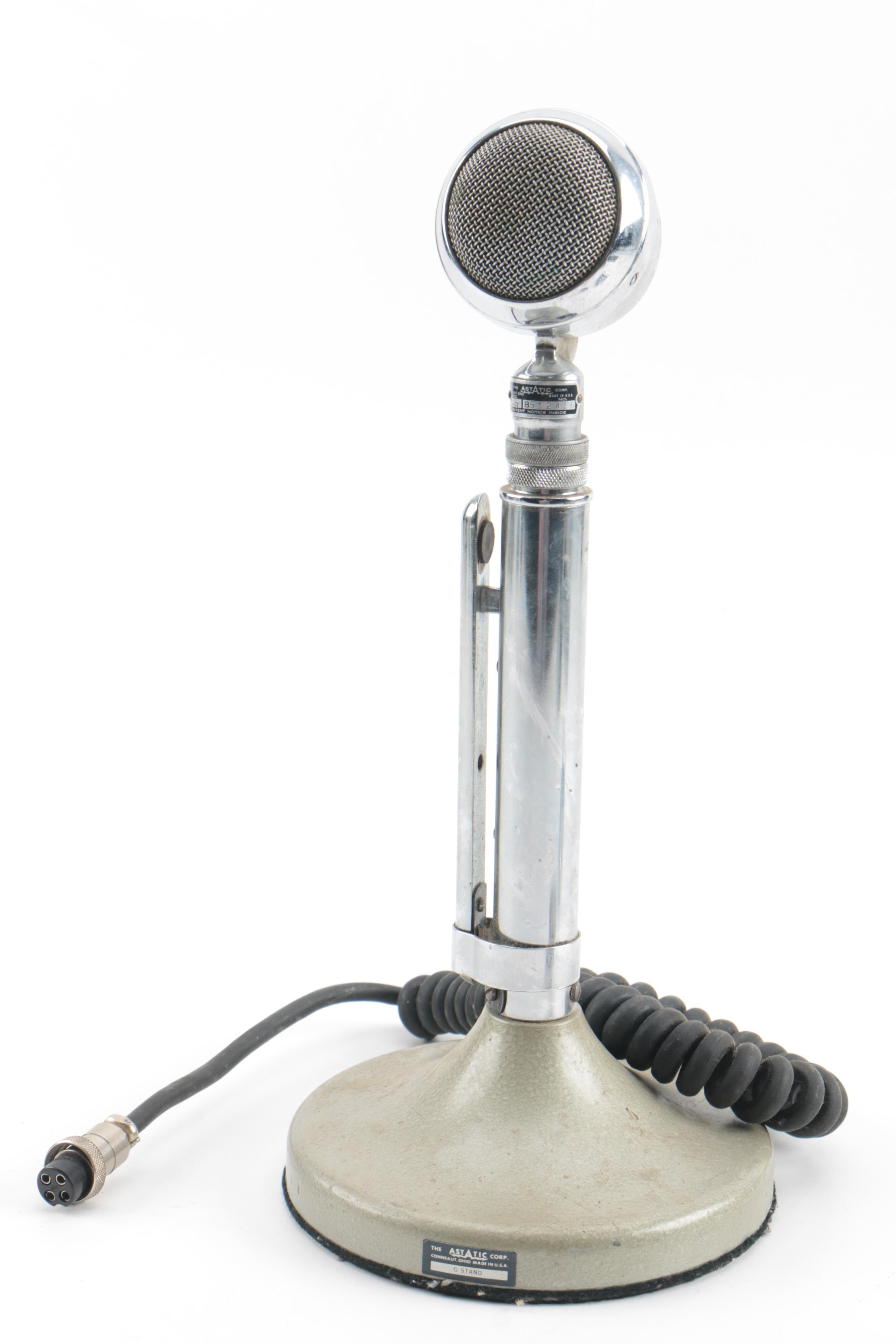 Vintage Chrome Astatic Microphones And G Stand EBTH