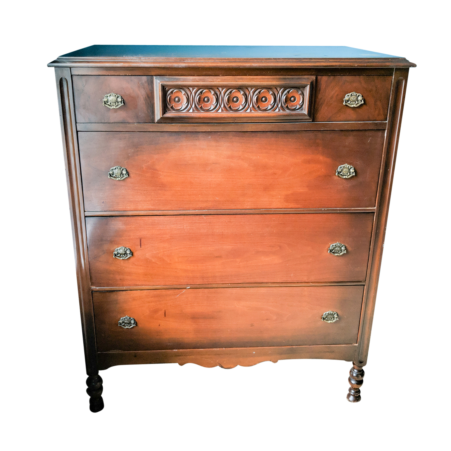 Vintage Carved Mahogany Chest Of Drawers By J B Van Sciver Co Ebth