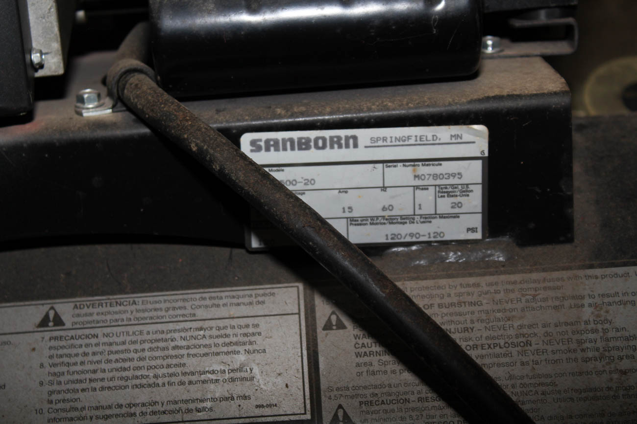 Oil Free Sanborn Black Max Air Compressor EBTH