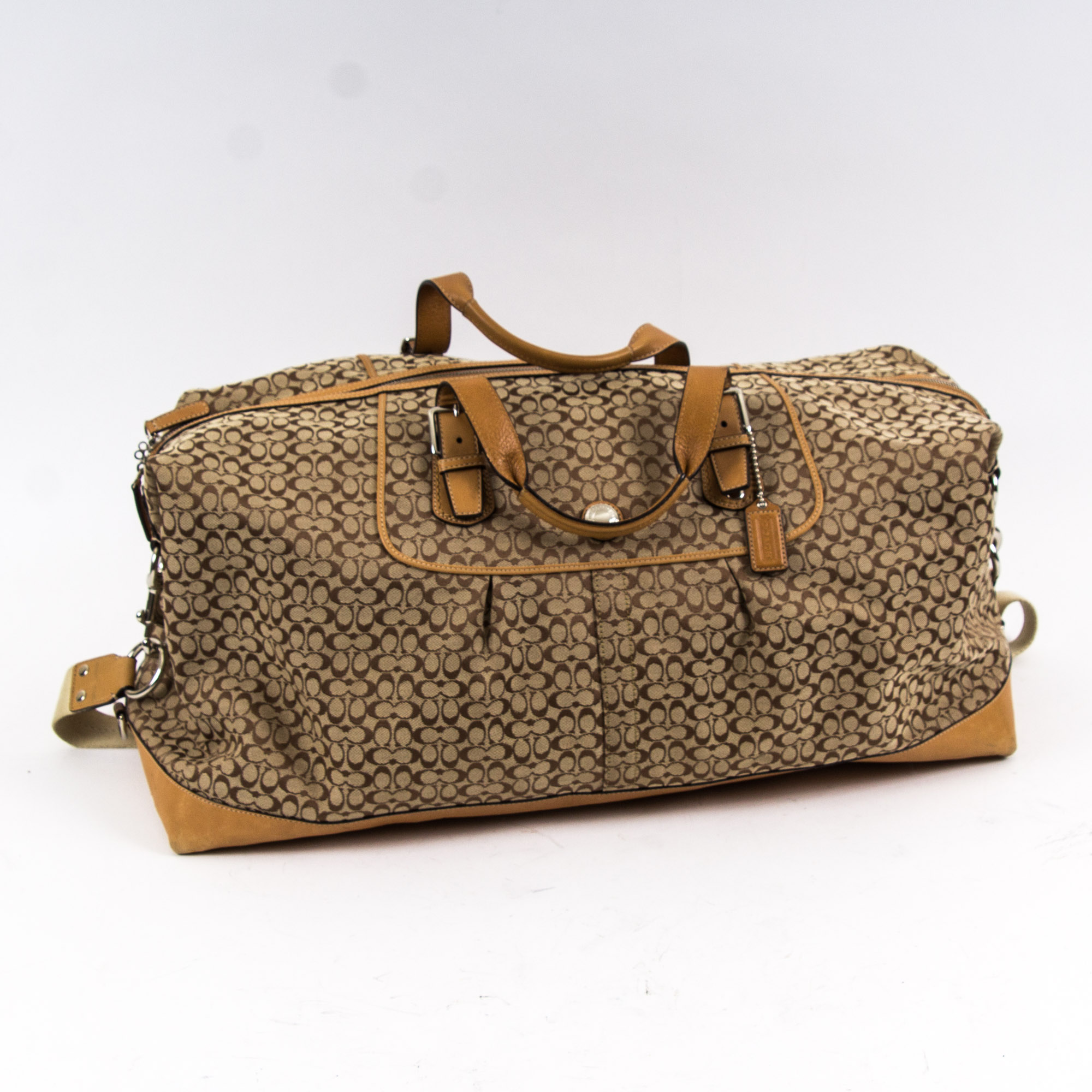 Coach Signature Canvas And Leather Voyage Cabin Bag Ebth